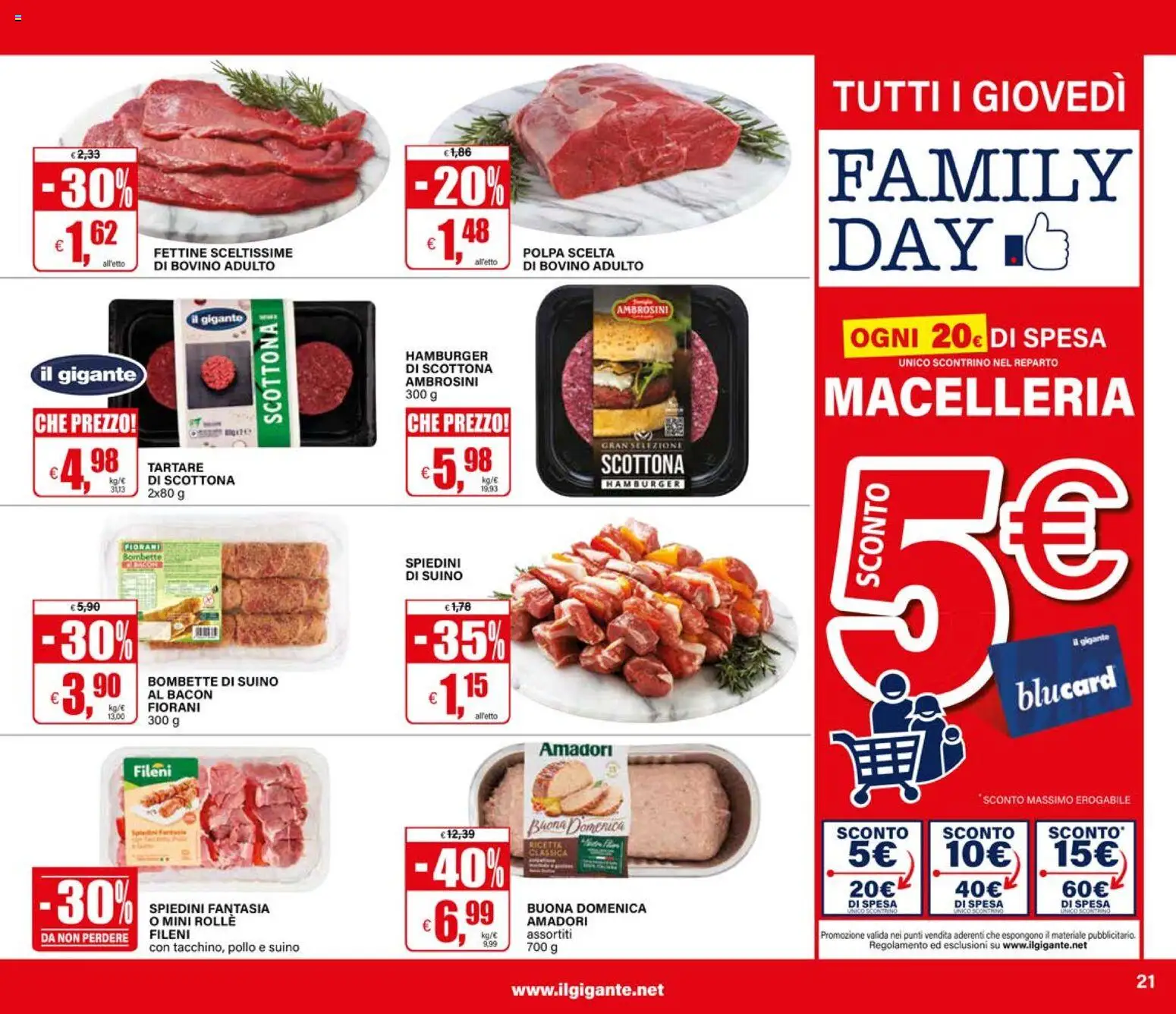 Volantino Il Gigante del 27/08/2026 | Pagina: 21 | Prodotti: Pollo, Suino, Bacon, Spiedini