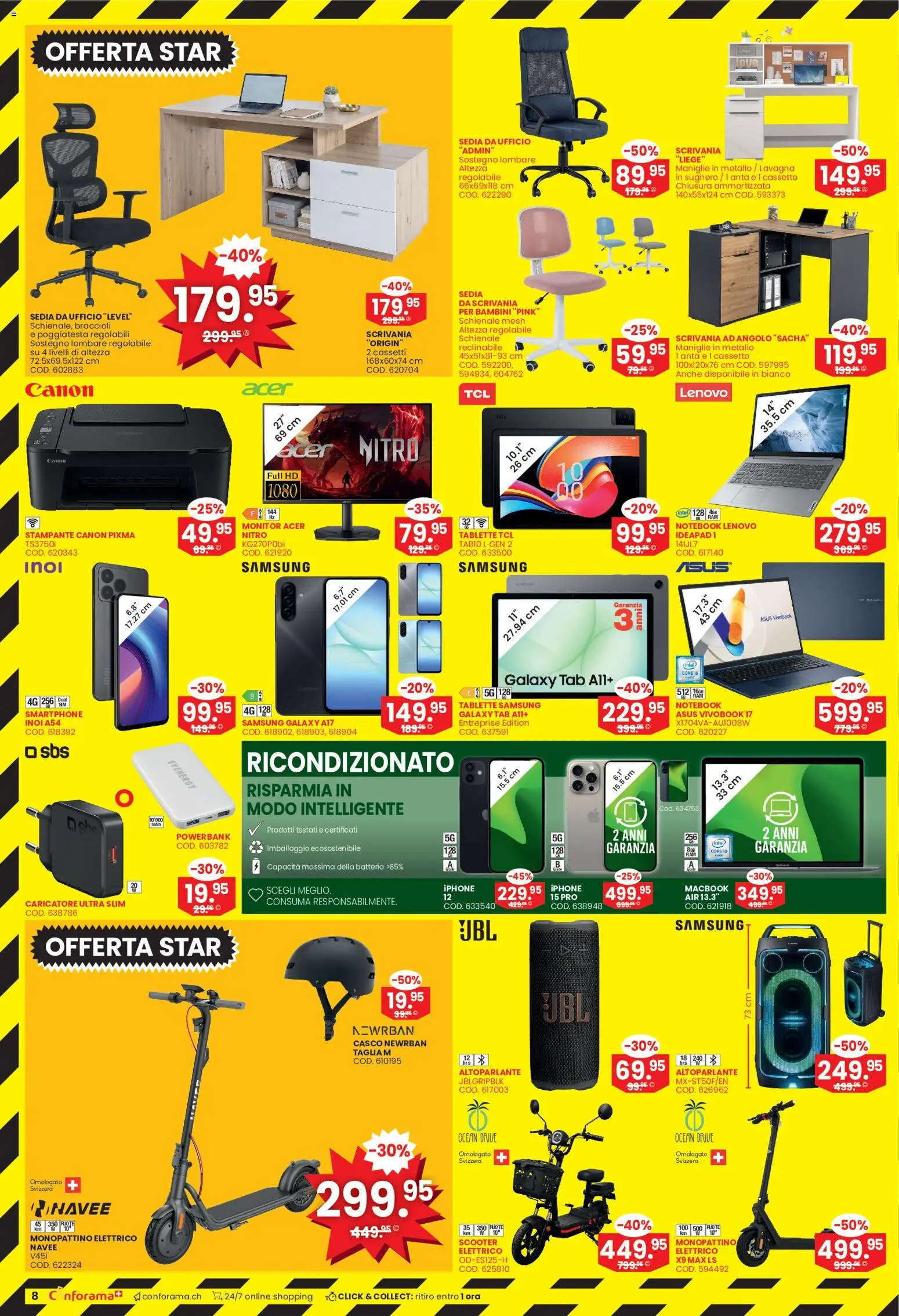 Conforama aktionen IT – gültig ab 08.07.2026 | Seite: 8 | Produkte: Liege, Notebook, Samsung, Macbook