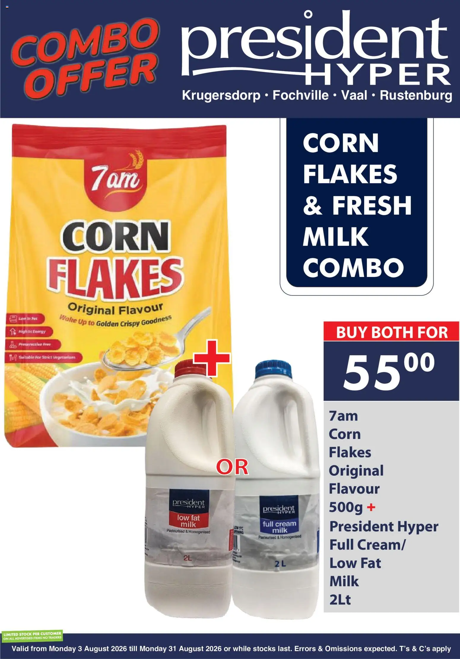 New President Hyper catalogue – valid from 03/08/2026 | Page: 5 | Products: Corn, Milk, Cream, Flakes