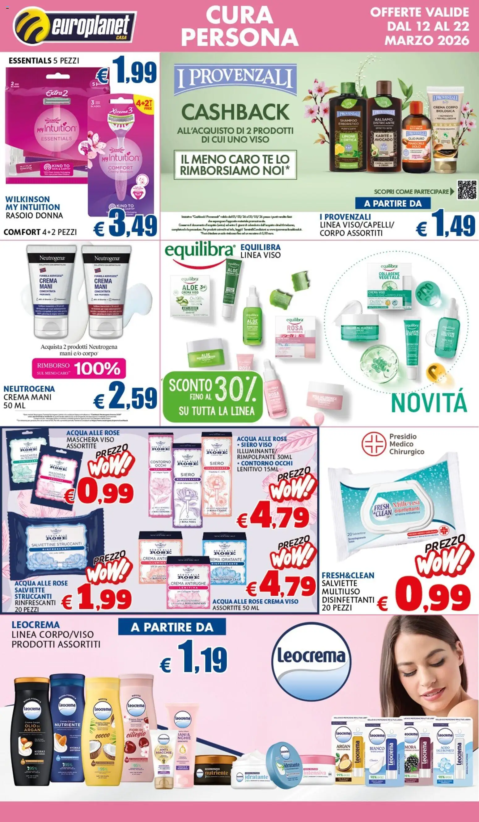 Volantino Europlanet Casa del 12.03.2026 | Pagina: 4 | Prodotti: Shampoo, Tè, Maschera viso, Acqua