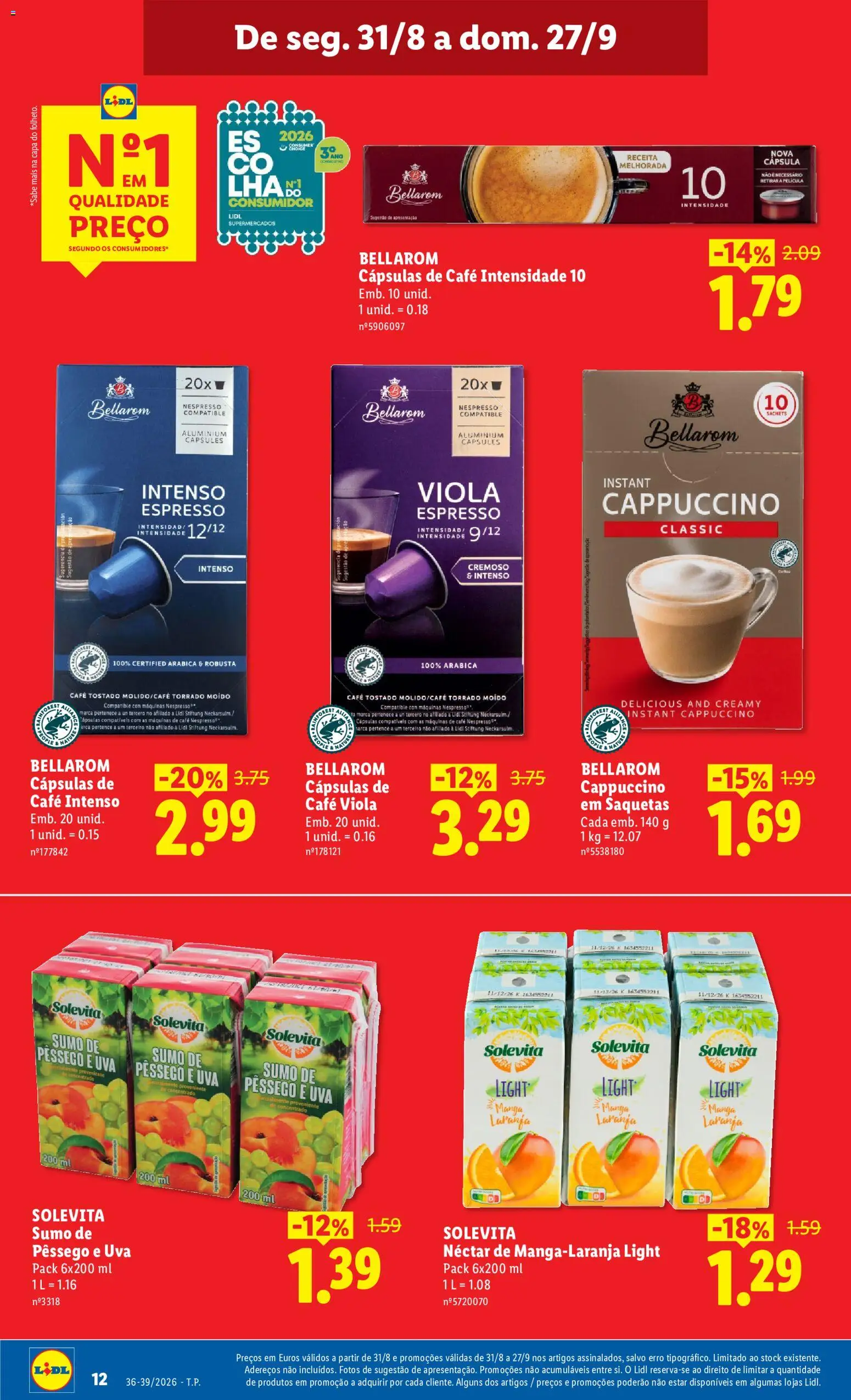 Lidl Folheto Especial │ válido de 01/09/2026 | Página: 12 | Produtos: Manga, Máquinas nespresso, Café, Sumo
