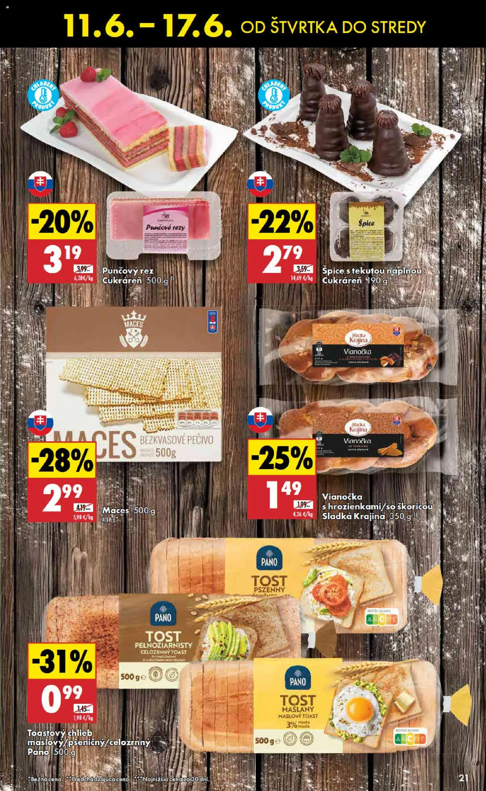 Nové Biedronka akcie – leták je platný od 11.06.2026 | Strana: 21 | Produkty: Chlieb, Vianočka