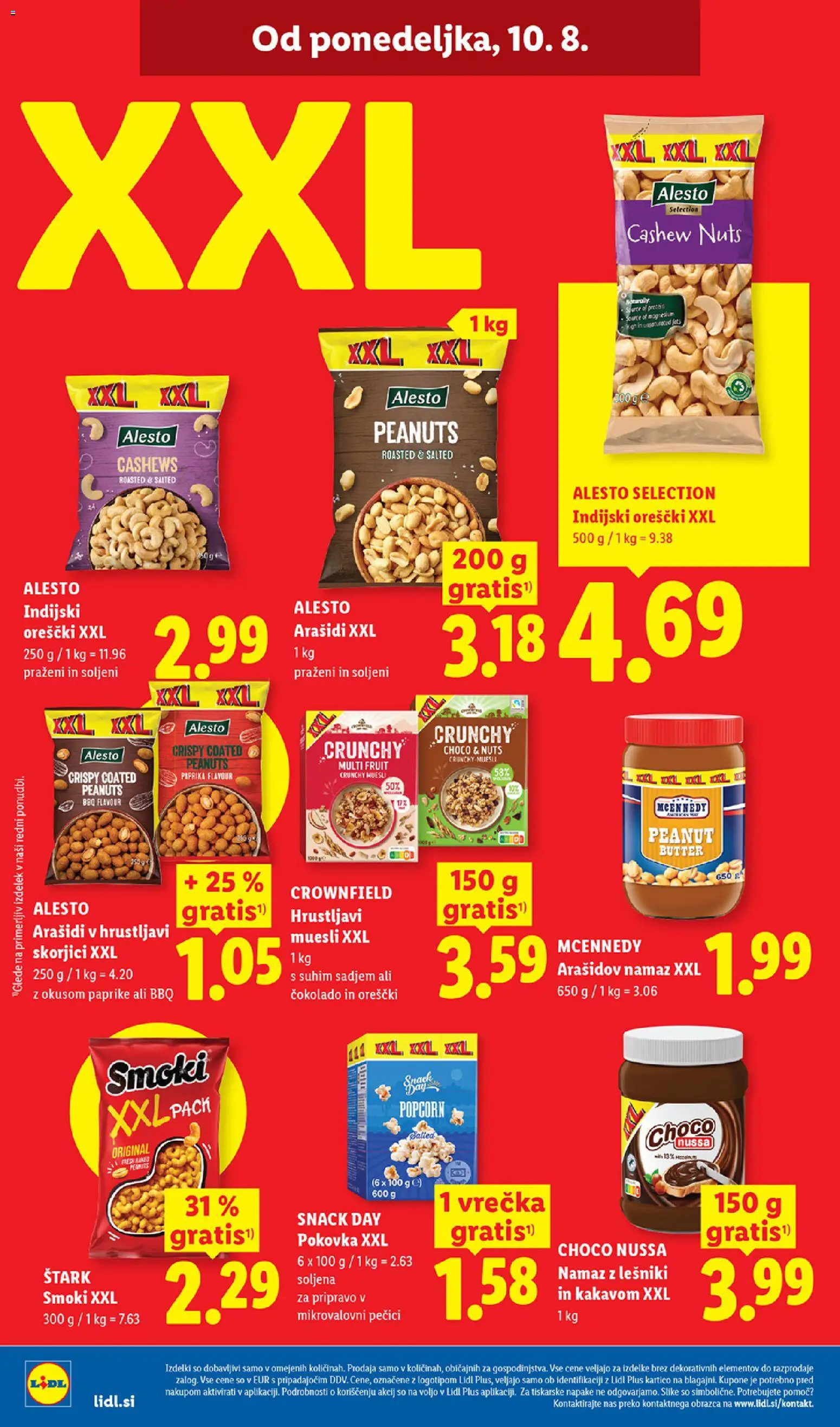 Novi Lidl katalog ponudbe – veljaven od 06.08.2026 | Stran: 54 | Izdelki: Arašidi, Indijski oreščki, Namaz, Orescki
