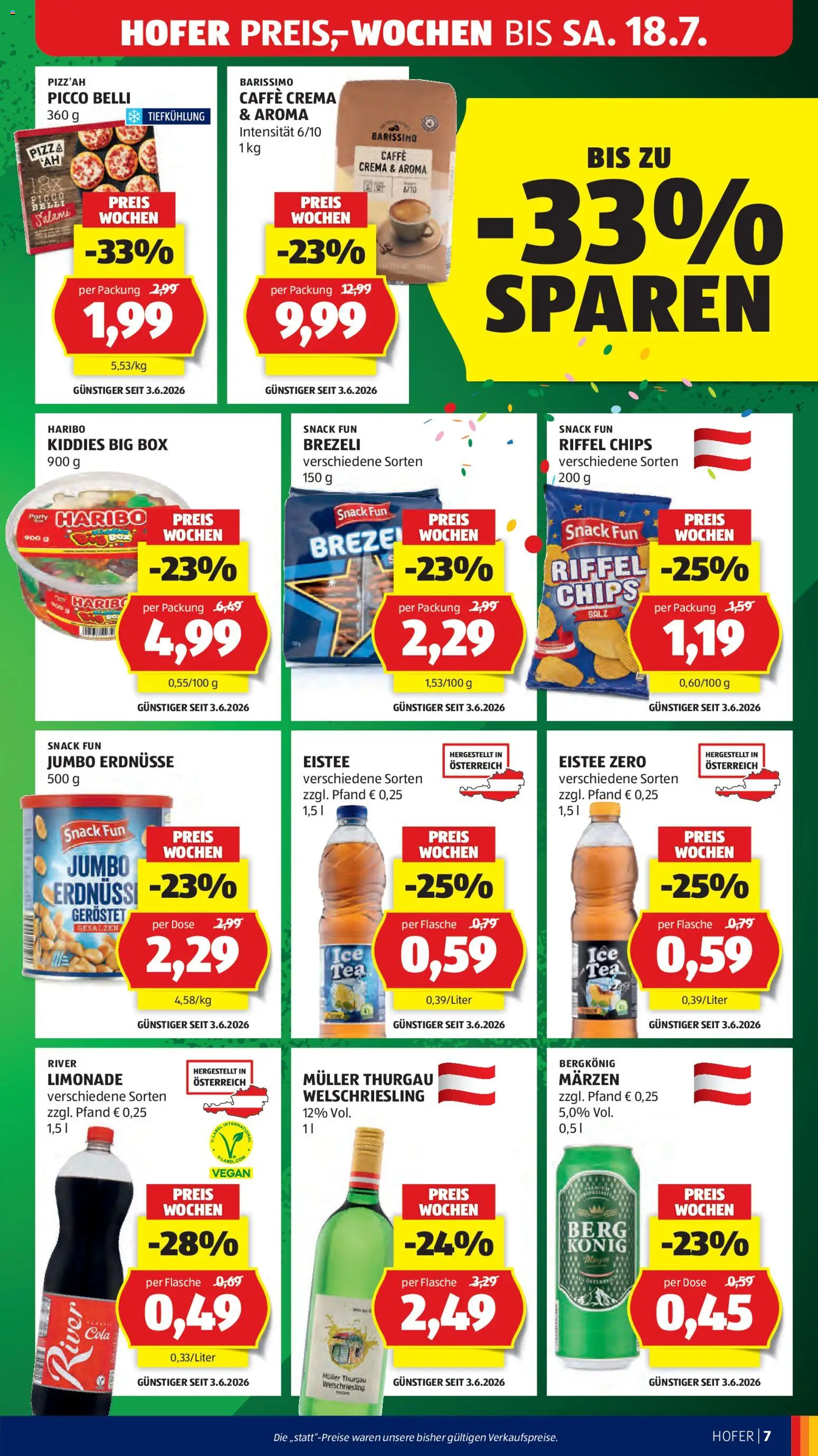 Hofer Flugblatt gültig ab 26.06.2026 | Seite: 11 | Produkte: Chips, Salz, Папионка, Pizza