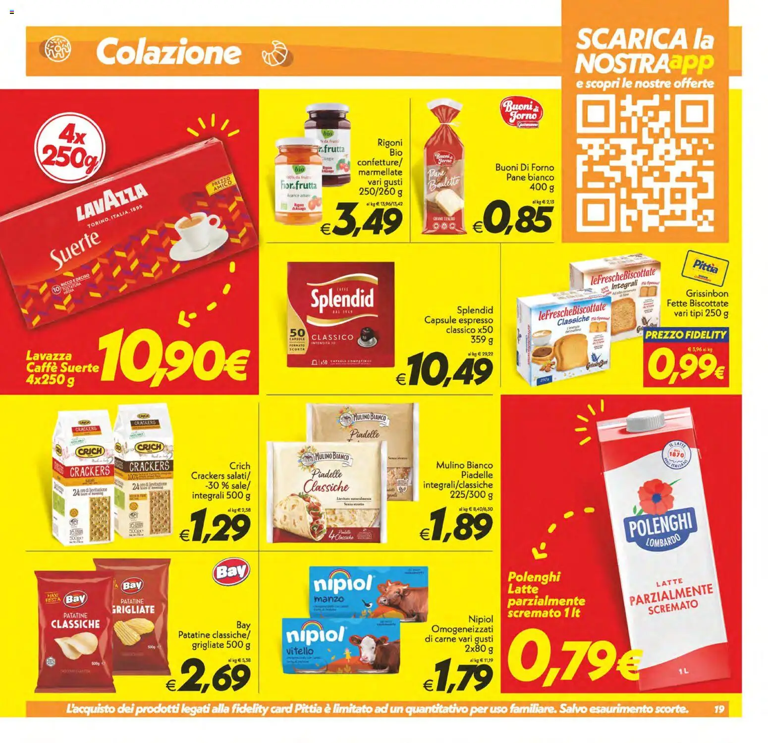 Volantino SuperConveniente del 11/08/2026 | Pagina: 19 | Prodotti: Pane, Patatine, Latte, Vitello