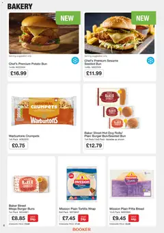 Preview of Booker Wholesale - NP9 Foodservice Specials valid from 07/10/2026 | Page: 6 | Products: Tortilla, Bread, Sesame, Hot dog