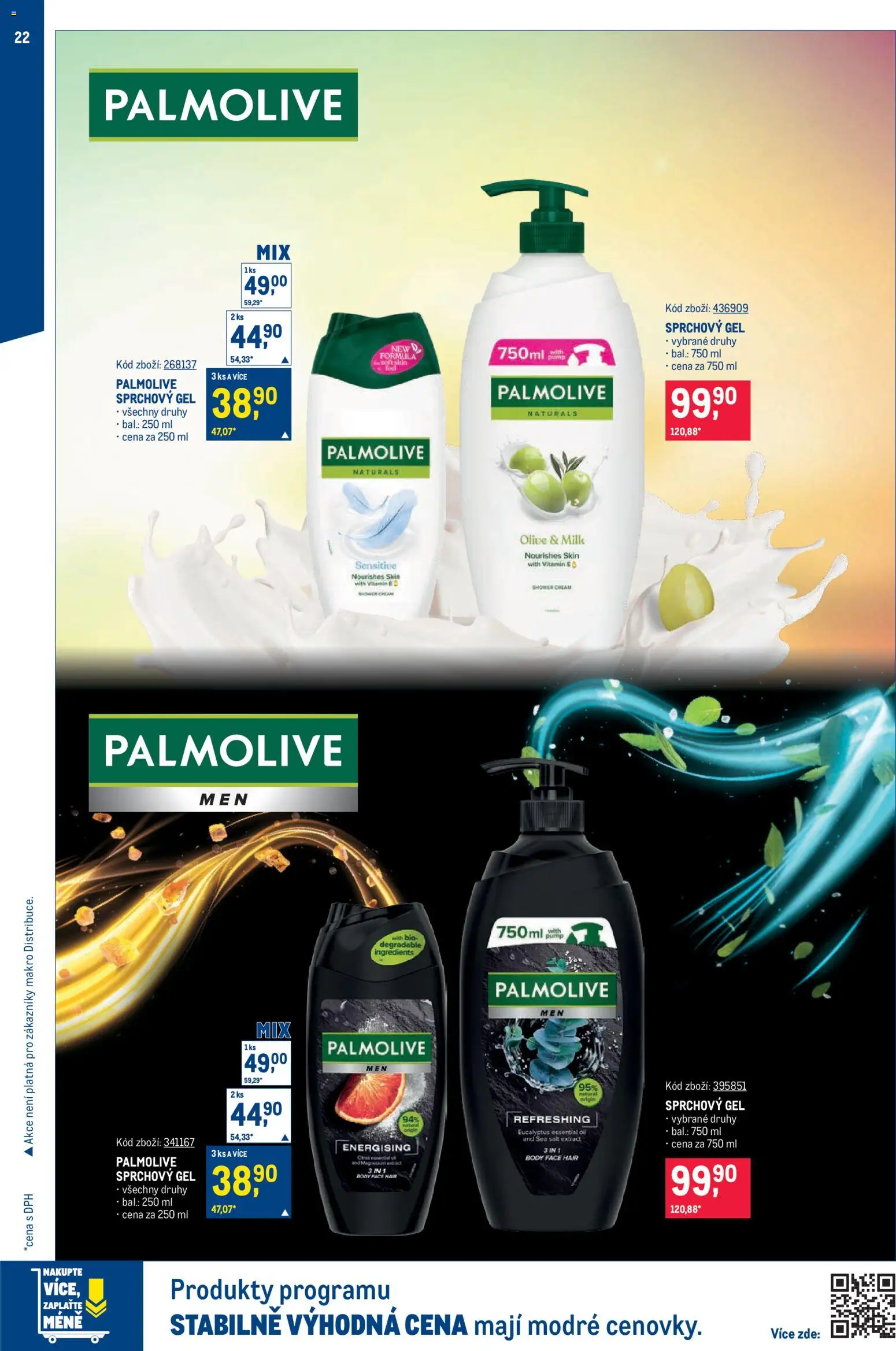 Makro leták - Letní sezona od 20.05.2026 | Strana: 22 | Produkty: Sprchový gel, Body