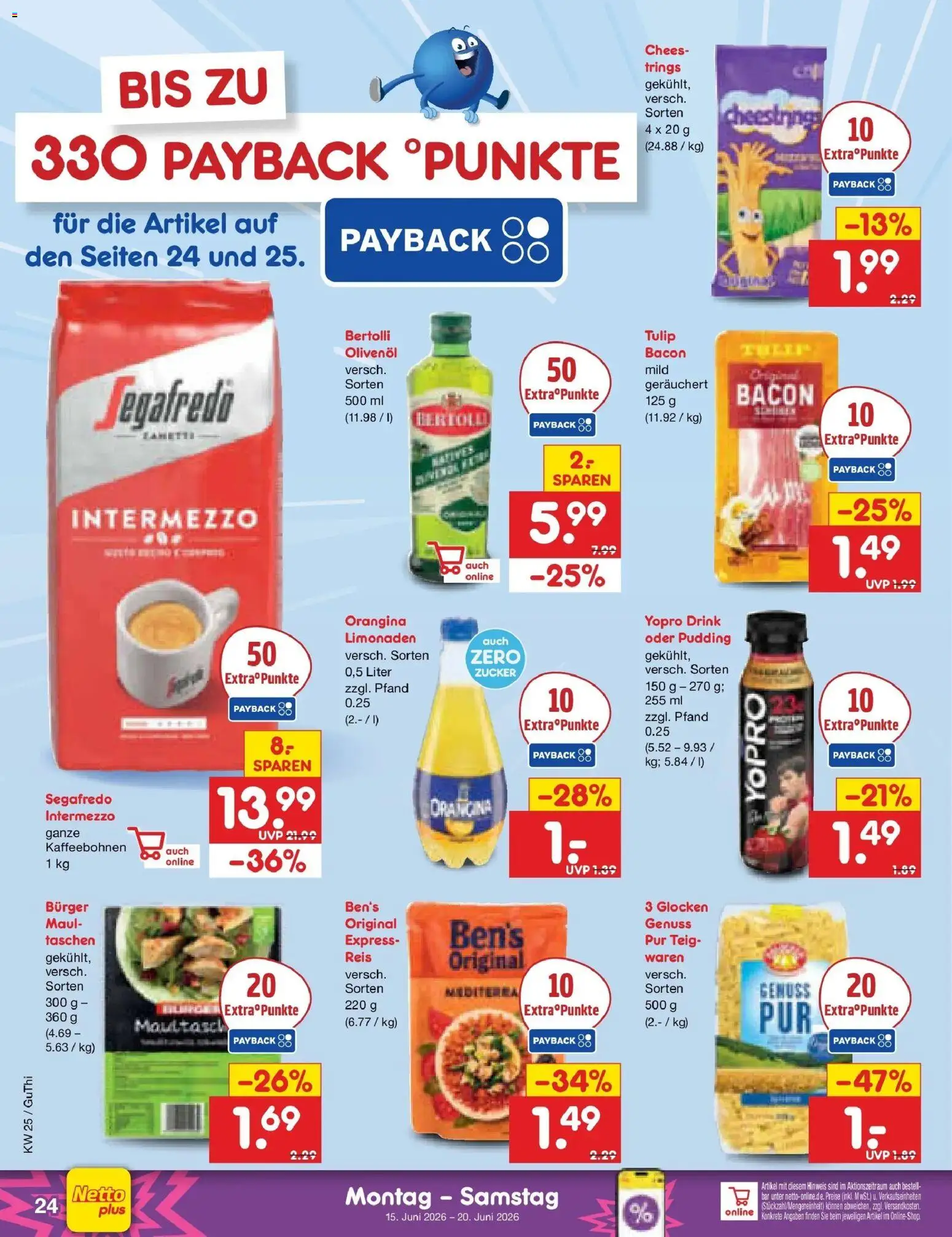 Netto Marken-Discount Prospekt Augustusburg – gültig ab 14.06.2026 | Seite: 32 | Produkte: Olivenol, Burger, Zucker, Segafredo