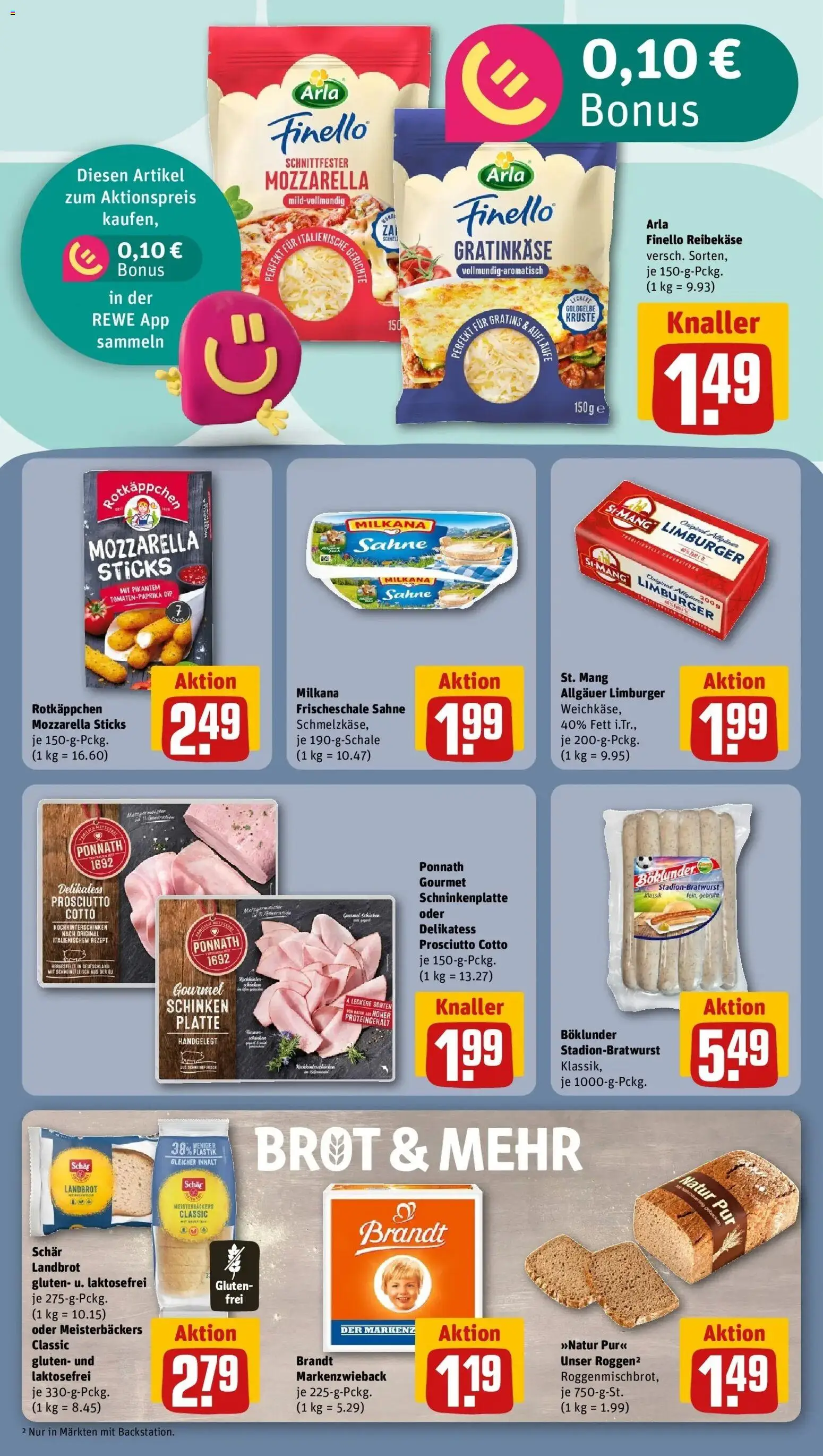 REWE Prospekt ab 28.09.2026 zum Blättern » Angebote | Seite: 16 | Produkte: Milkana, Rotkäppchen, Brot, Reibekase