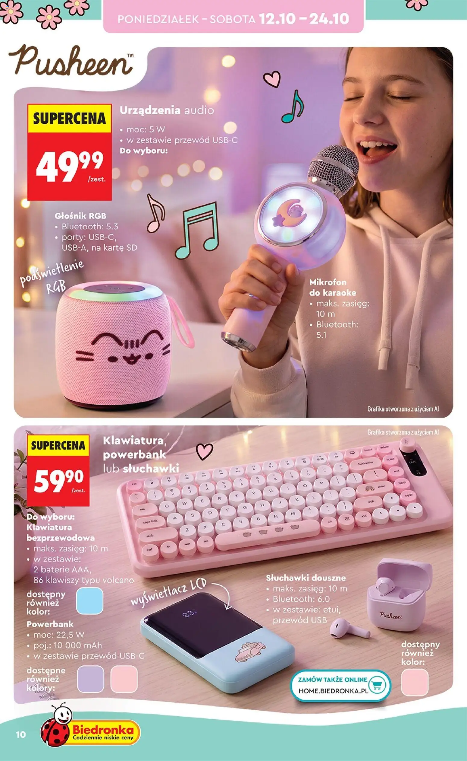 Biedronka Polsko leták - Hity i inspiracje od 10.10.2026 | Strana: 10 | Produkty: Audio, Mikrofon, USB, Baterie