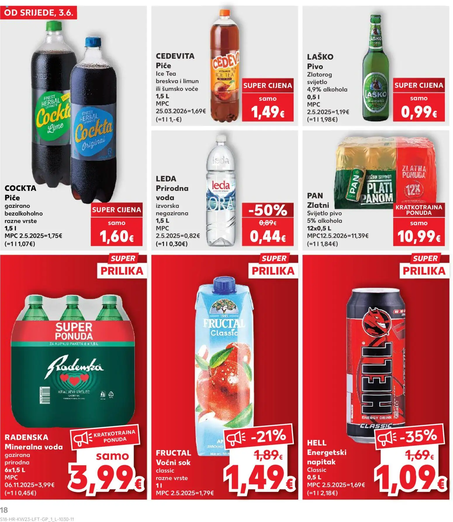 Kaufland katalog | vrijedi od 03.06.2026 | Stranica: 18 | Proizvodi: Šumsko voće, Sok, Voda, Voće