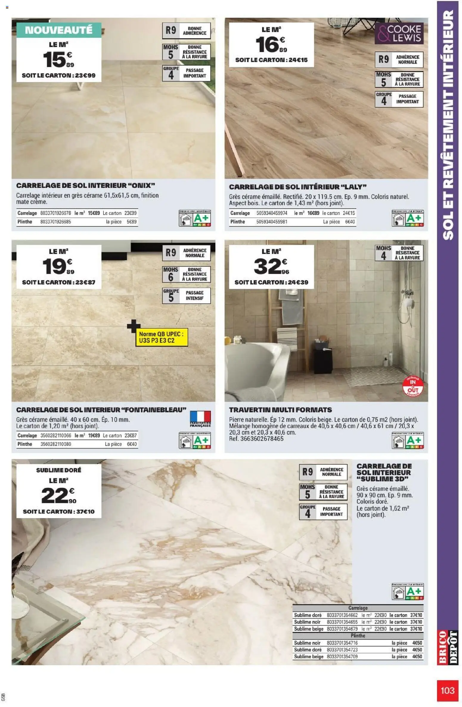 {H1} | Page: 103 | Produits: Plinthe, Carrelage