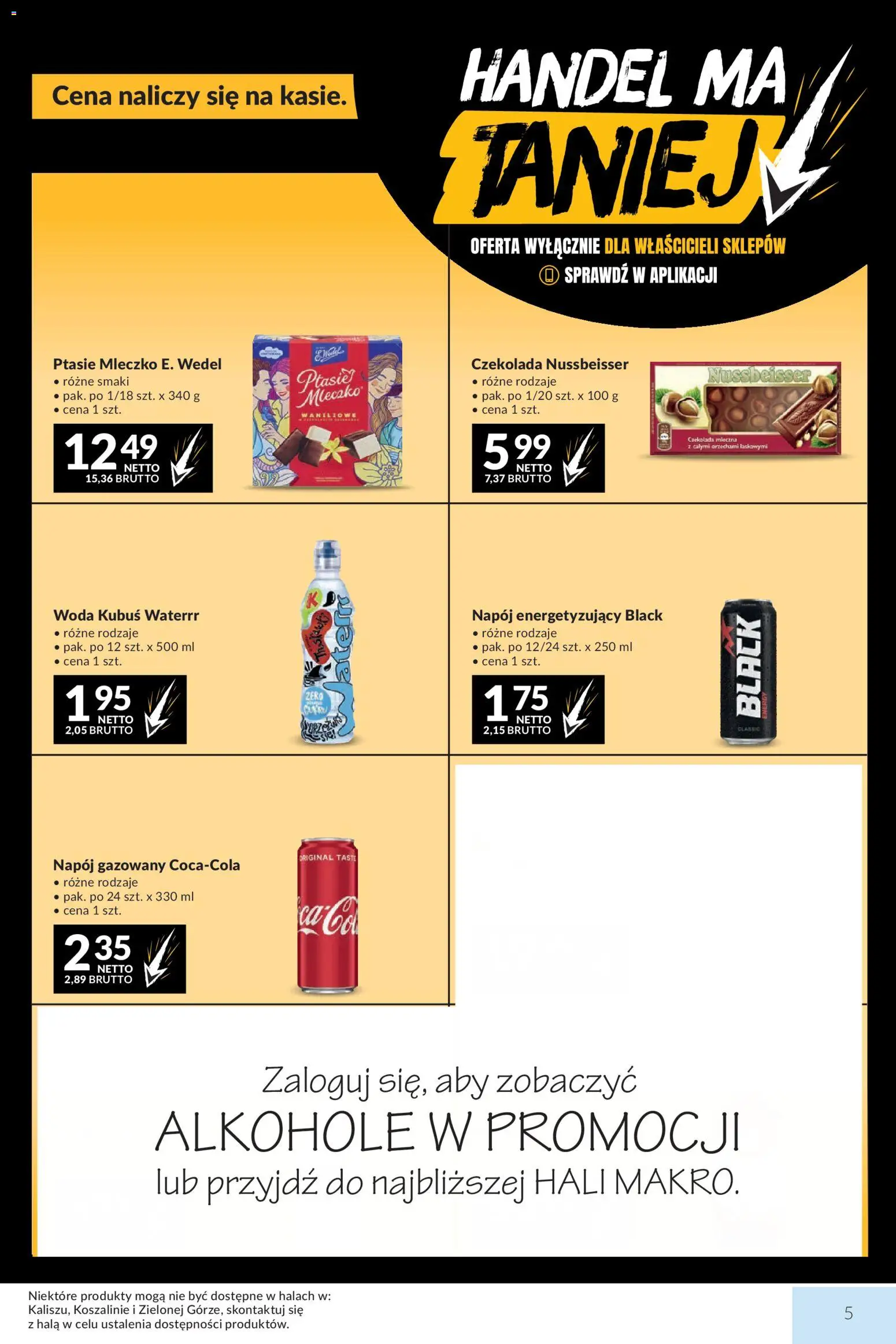 Makro gazetka od 15.09.2026 | Strona: 5 | Produkty: Alkohole, Kubuś, Ptasie mleczko, Czekolada