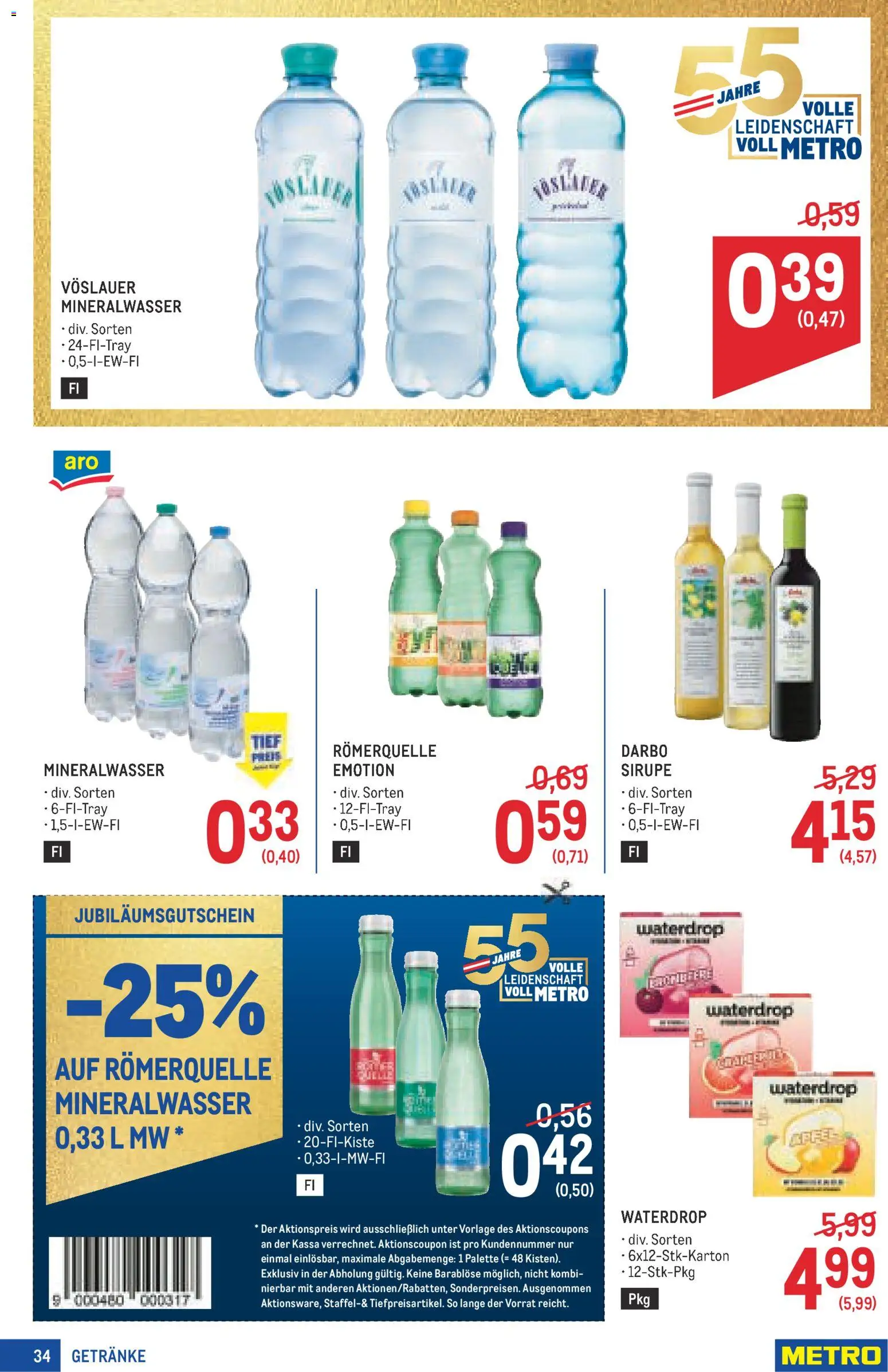 Metro angebote Profi 23 gültig ab 29.10.2026 | Seite: 34 | Produkte: Getränke, Mineralwasser
