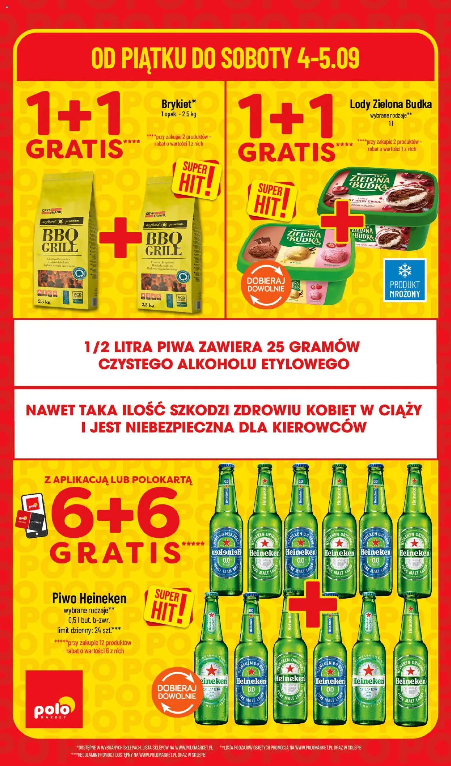 POLOmarket gazetka - Super Hity od 04.09.2026 | Strona: 4 | Produkty: Piwo Heineken, Heineken Silver, Grill, Lody