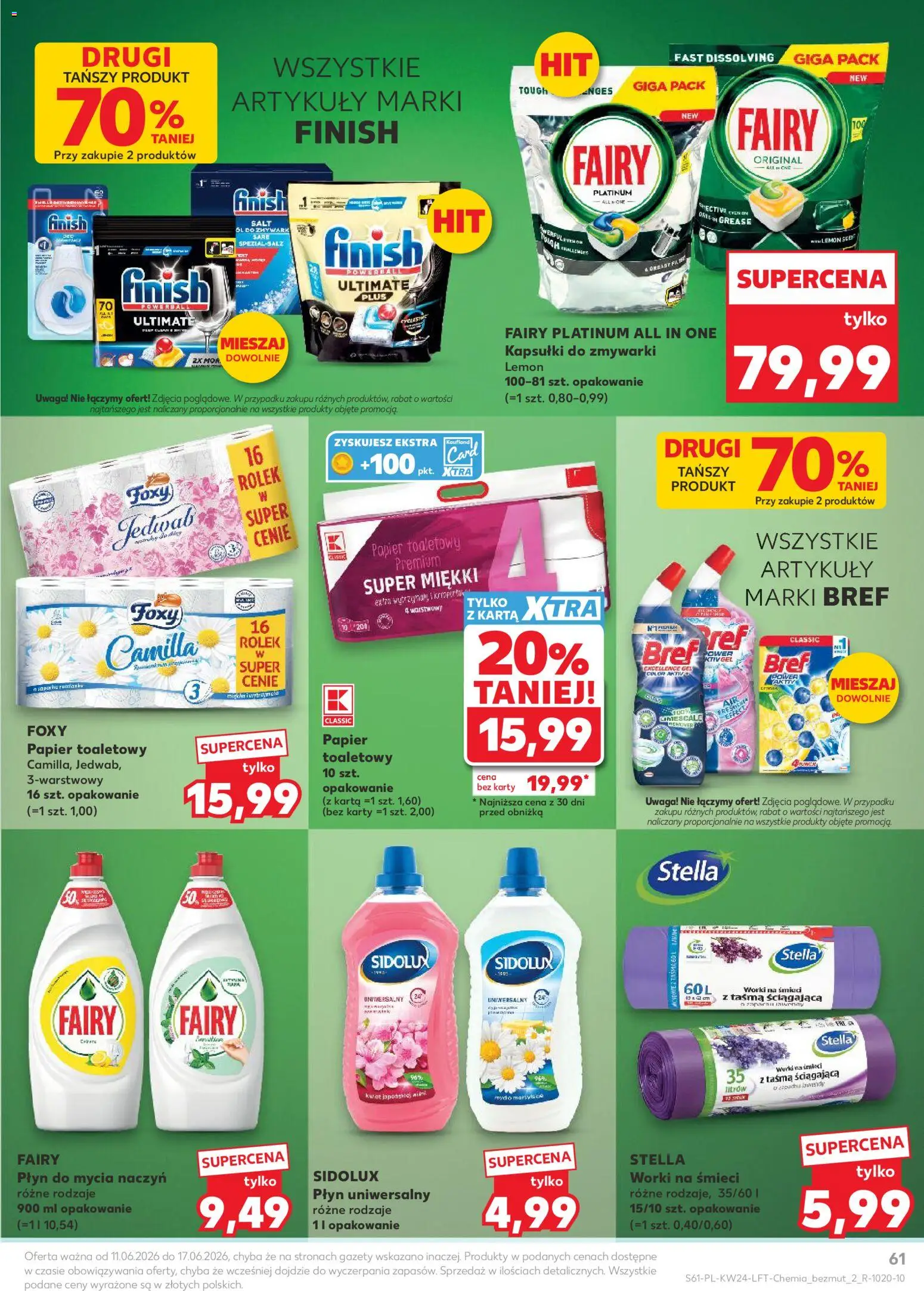 Kaufland Polsko leták od 11.06.2026 | Strana: 61 | Produkty: Finish, Karty, Sidolux