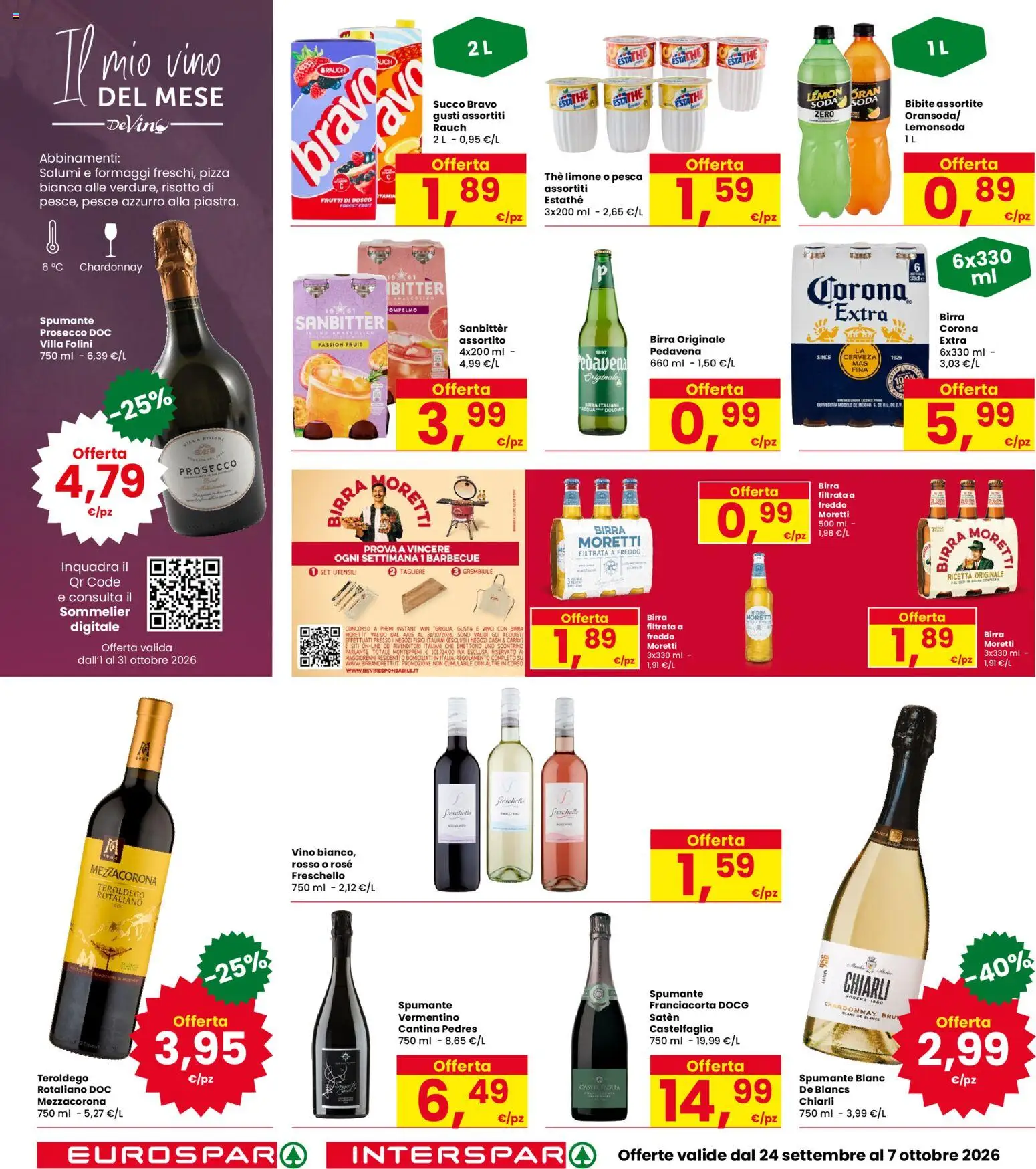 Volantino Eurospar del 24/09/2026 | Pagina: 24 | Prodotti: Birra, Pesce, Prosecco, Barbecue