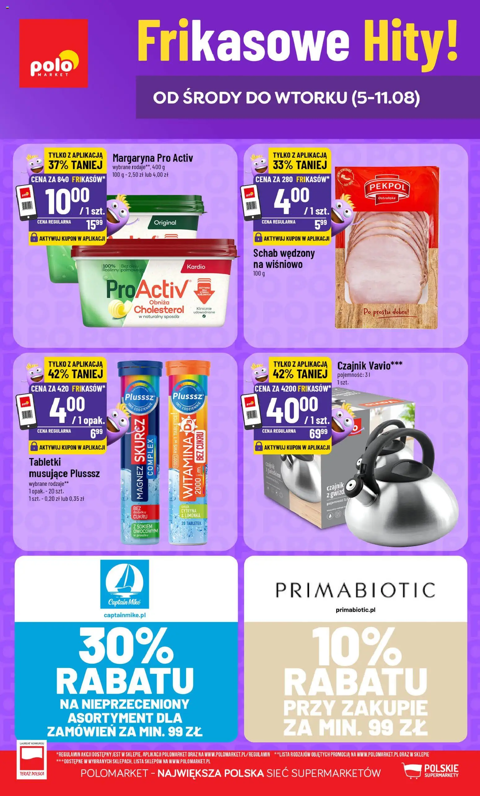POLOmarket gazetka - Frikasowe Hity od 05.08.2026 | Strona: 1 | Produkty: Cytryna, Schab, Czajnik, Margaryna