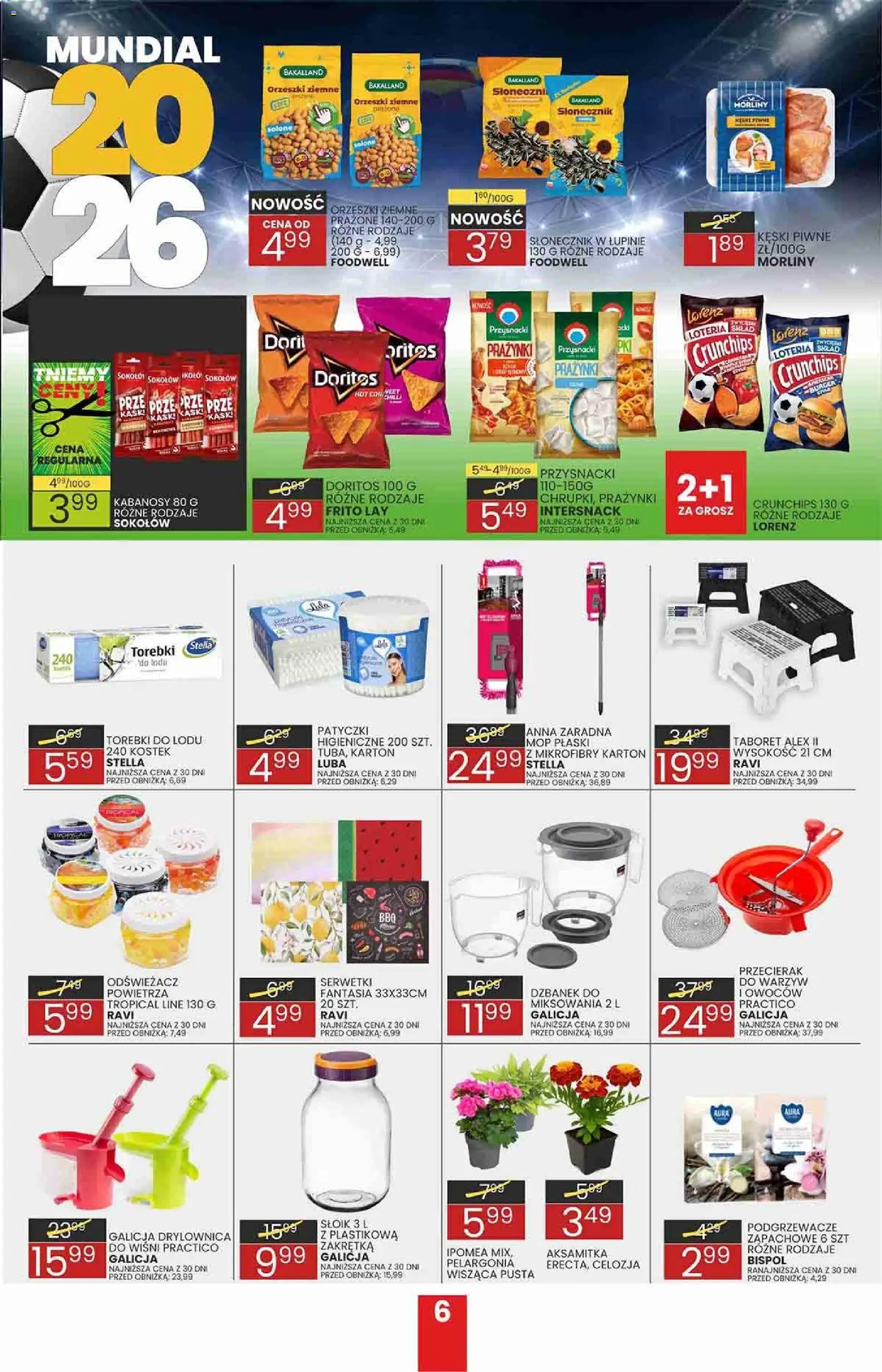 Wafelek gazetka od 16.06.2026 | Strona: 6 | Produkty: Odświeżacz, Kabanosy, Doritos, Słonecznik