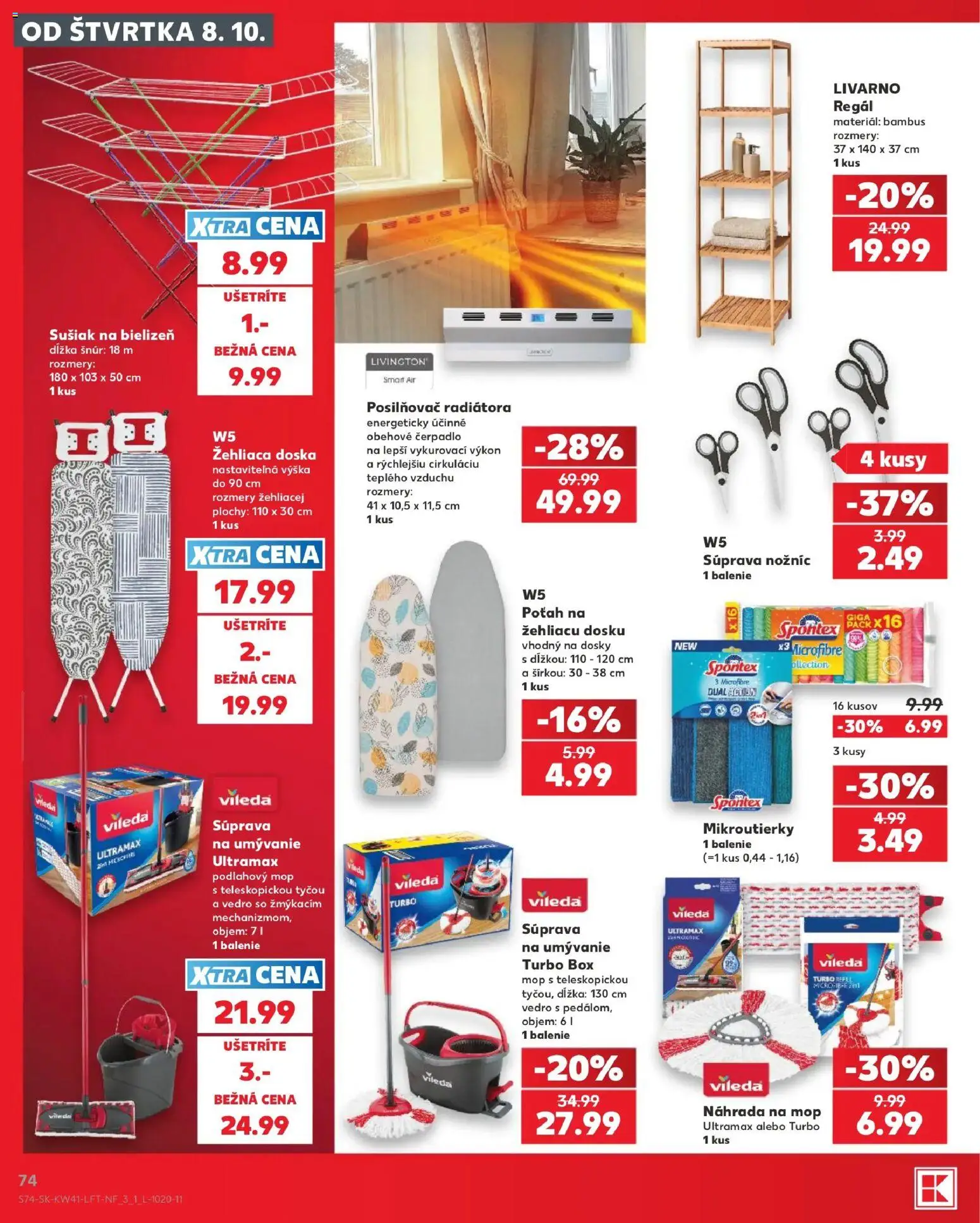 Nové Kaufland akcie – leták je platný od 08.10.2026 | Strana: 74 | Produkty: Čerpadlo, Obehové čerpadlo, Žehliaca doska