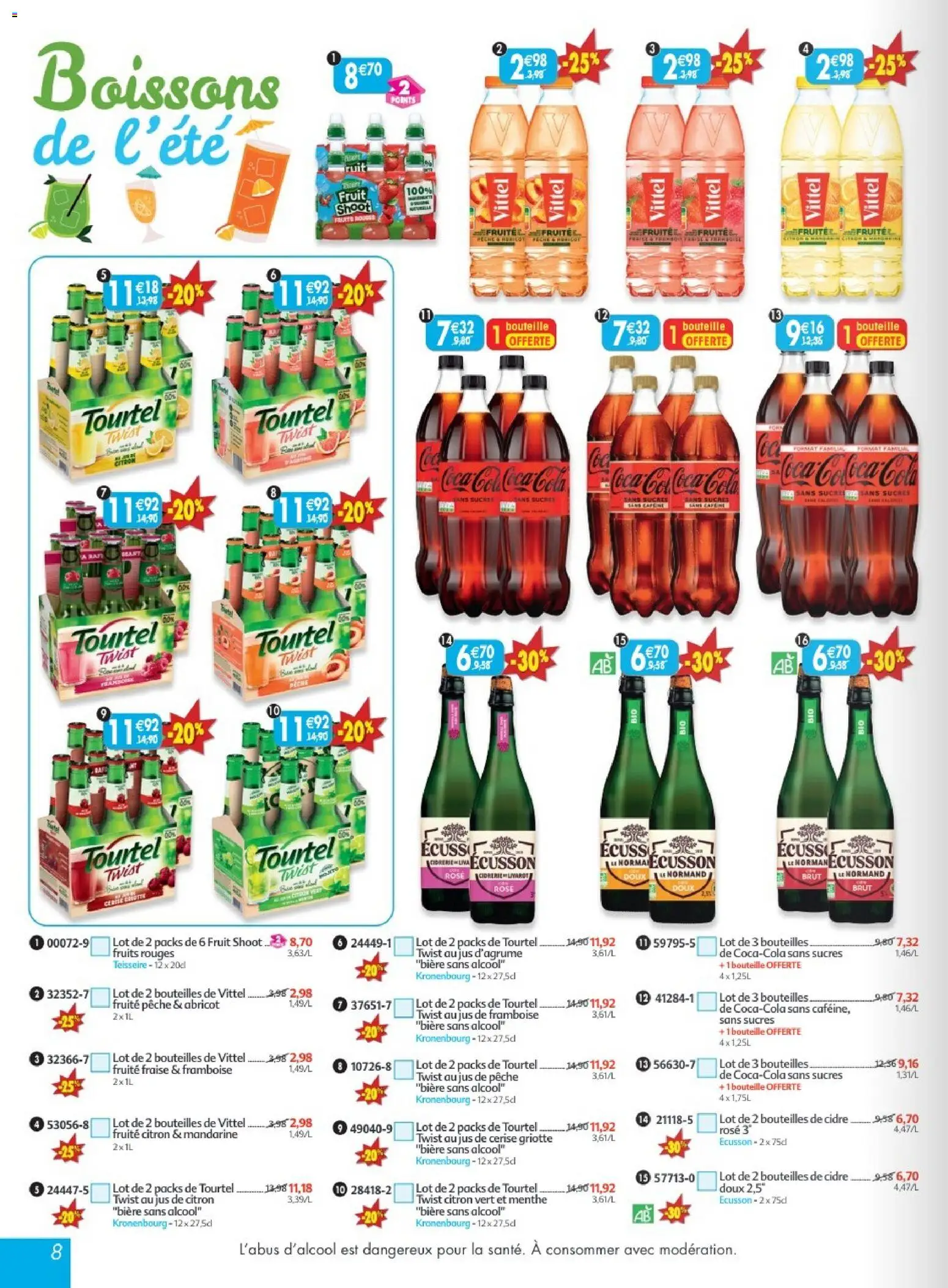 {H1} | Page: 8 | Produits: Alcool, Framboise, Pêche, Bière