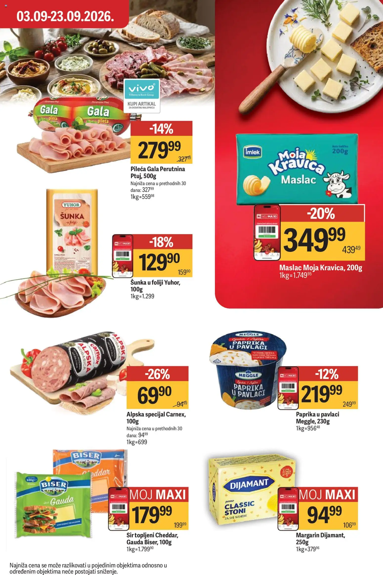 Maxi katalog - važi od 03.09.2026 | Strana: 13 | Proizvode: Maslac, Sir, Paprika u pavlaci, Šunka