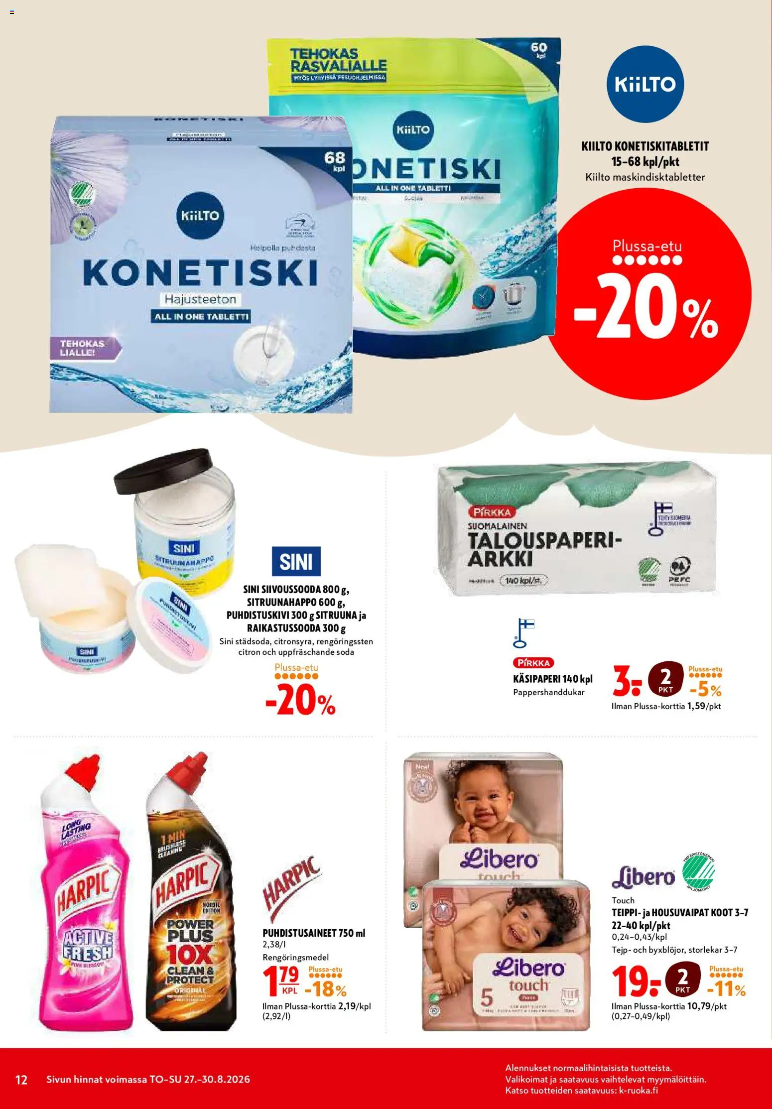 K-Citymarket tarjoukset – voimassa 27/08/2026 alkaen | Sivu: 12 | Tuotteet: Teippi, Tabletti