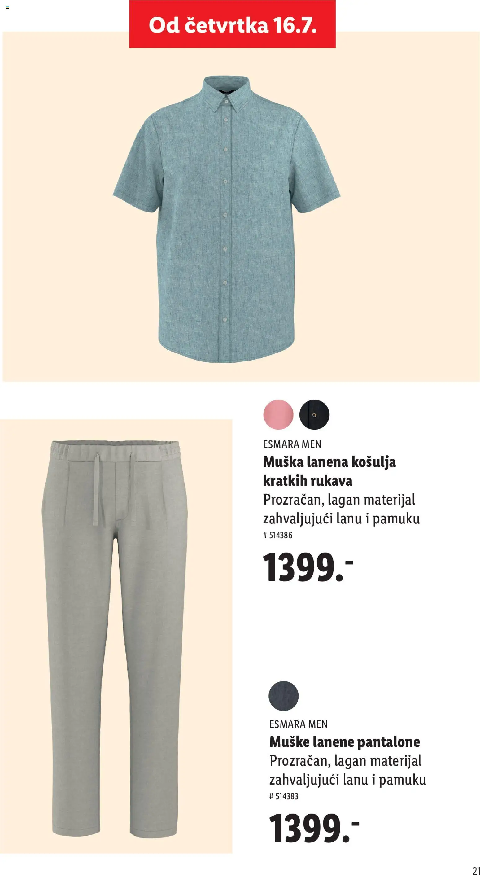 Lidl katalog - važi od 07.05.2026 | Strana: 21 | Proizvode: Košulja, Pantalone