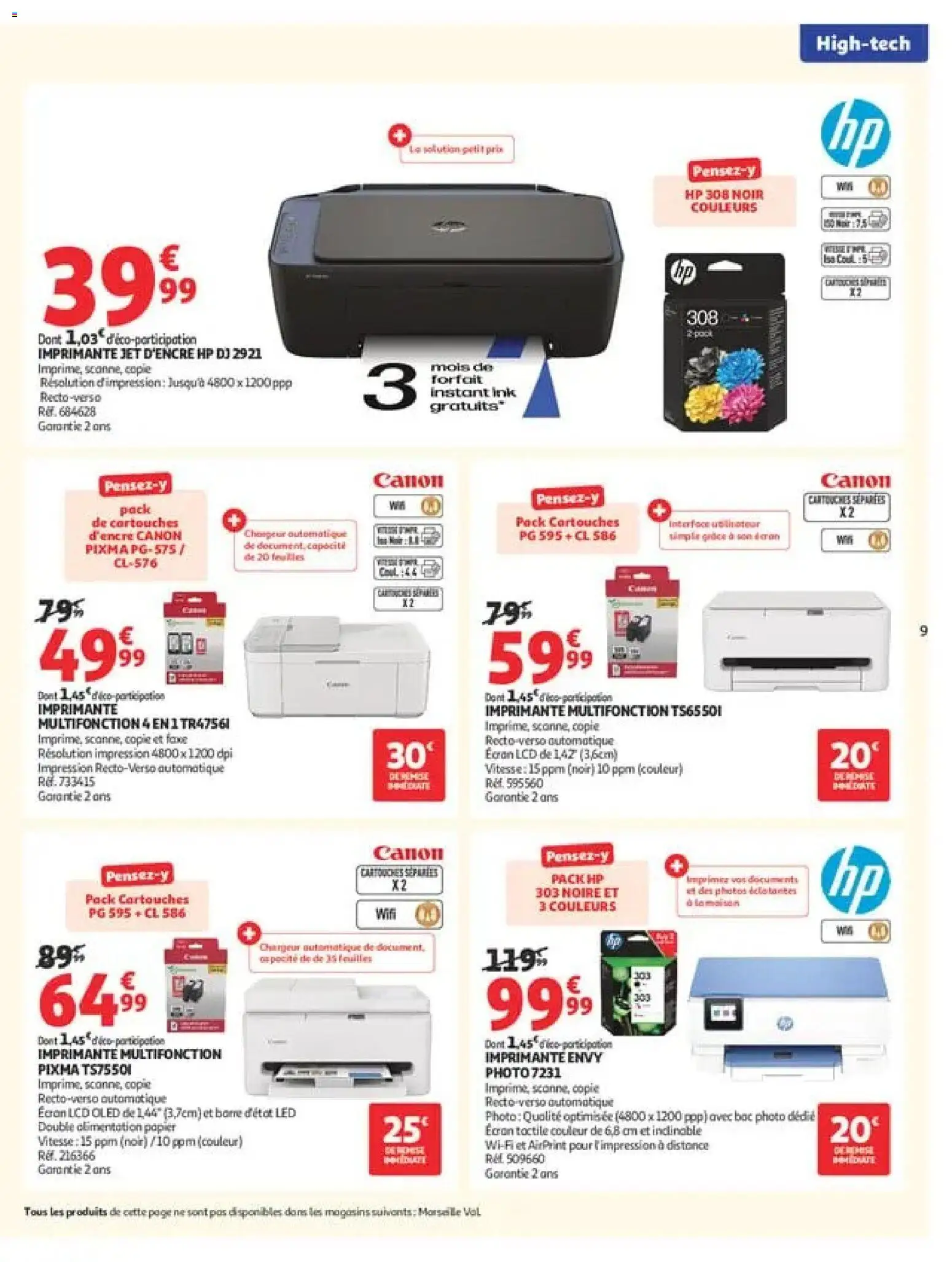 {H1} | Page: 9 | Produits: Imprimante multifonction, Cartouches d'encre Canon, Alimentation, Impression