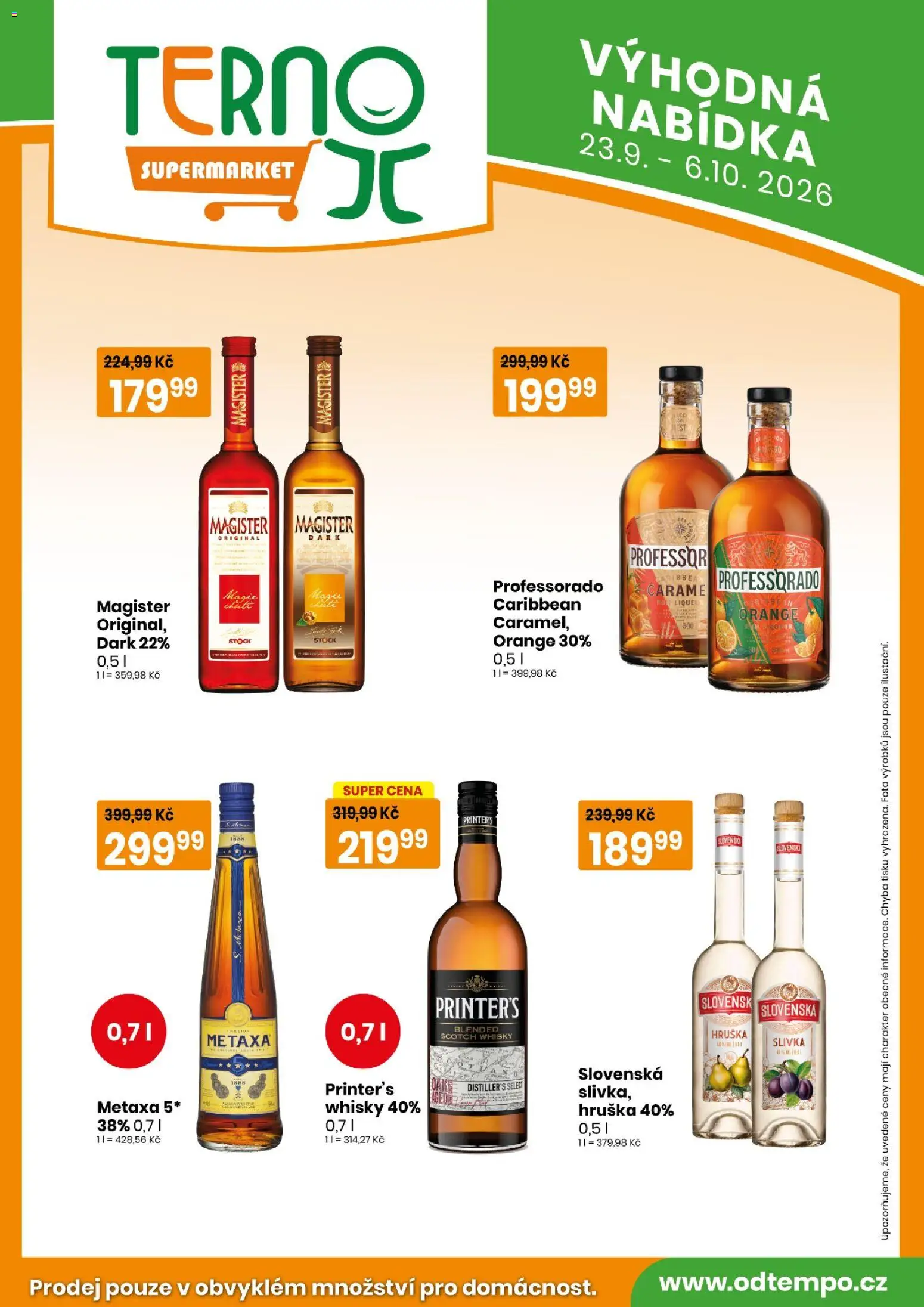 Tempo leták od 23.09.2026 | Strana: 12 | Produkty: Metaxa 5*, Magister, Whisky, Metaxa