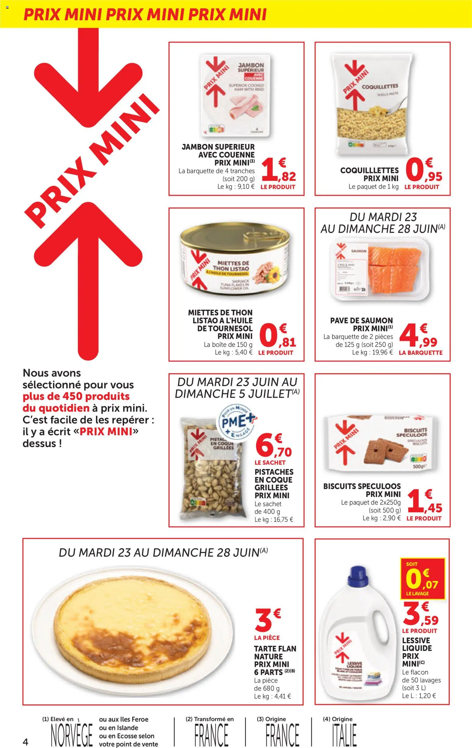 {H1} | Page: 4 | Produits: Spéculoos, Jambon, Saumon, Biscuits