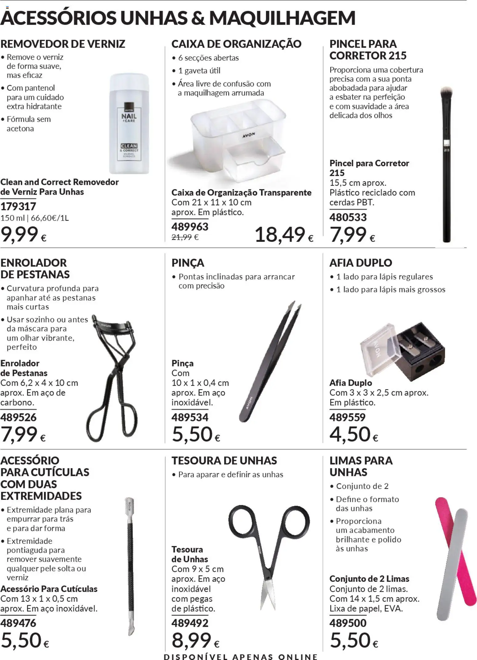 Catálogo Avon Campanha 4 │ válido de 01.04.2026 | Página: 183 | Produtos: Pinça, Maquilhagem, Corretor, Verniz