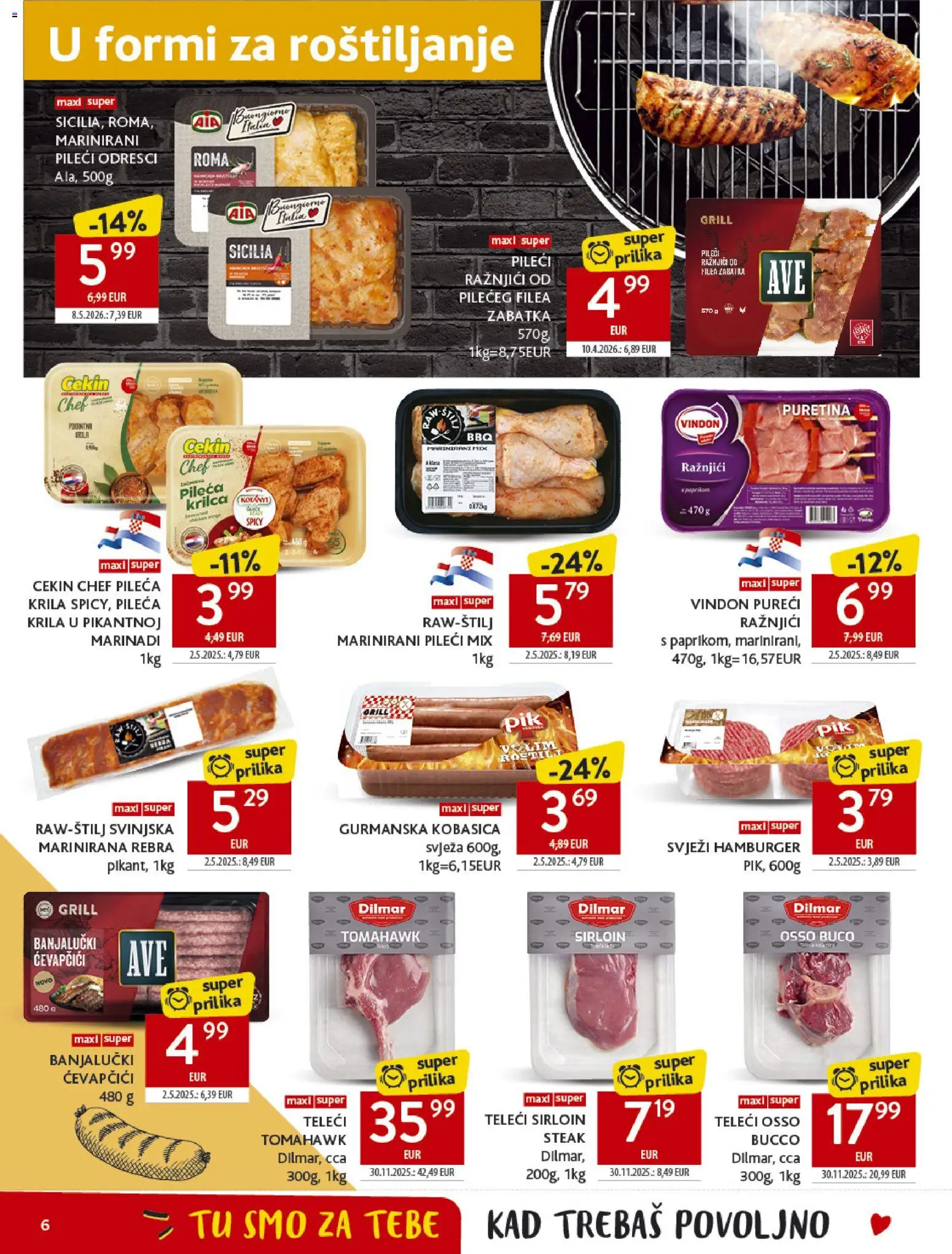 Konzum HR akciós ujság - amely érvényes a következő dátumtól: 2026.07.01. | Oldal: 6 | Termékek: Hamburger, Grill
