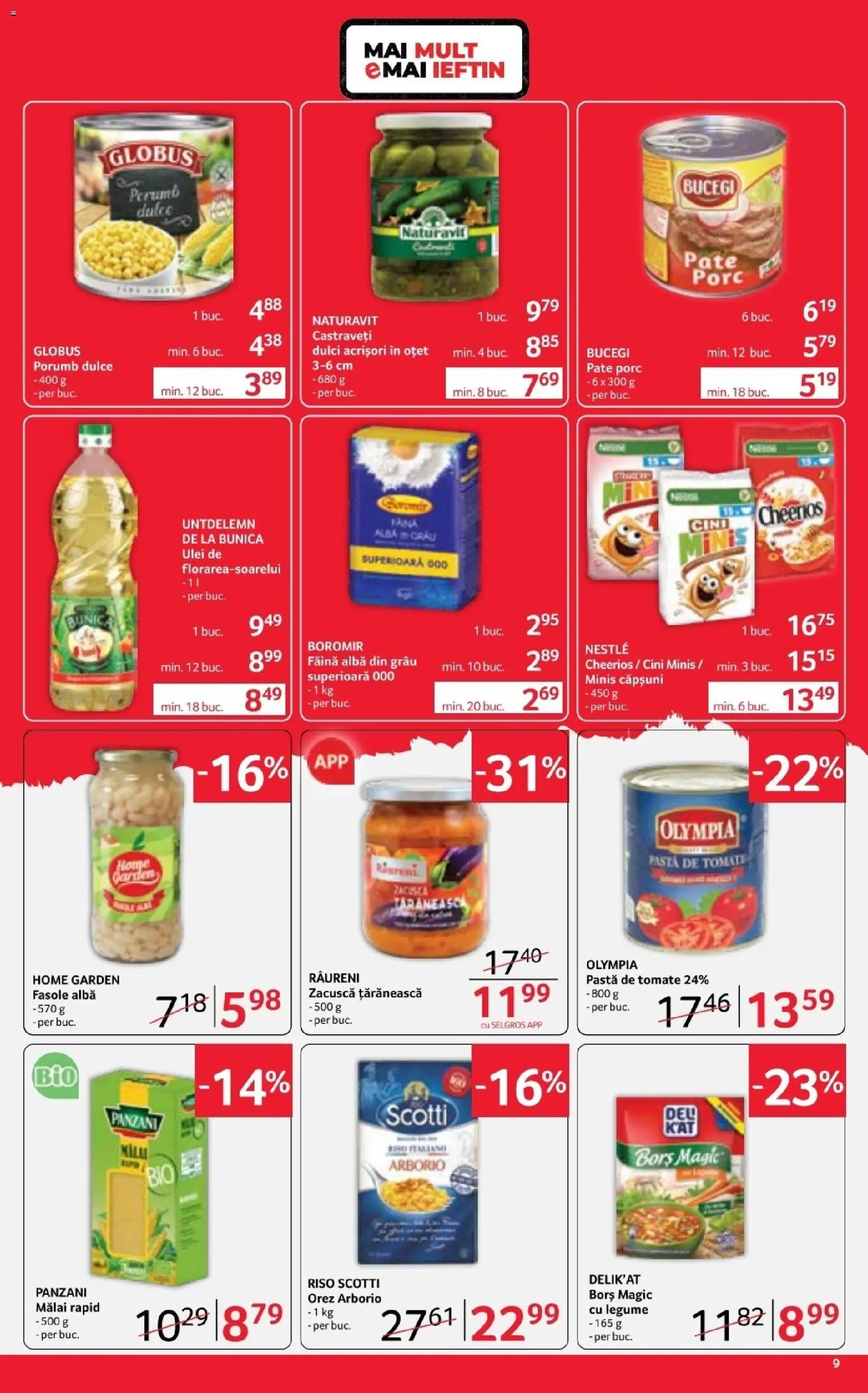 Noul catalog Selgros – valabil de la 17.04.2026 | Pagină: 9 | Produse: Oțet, Căpșuni, Mălai, Porumb