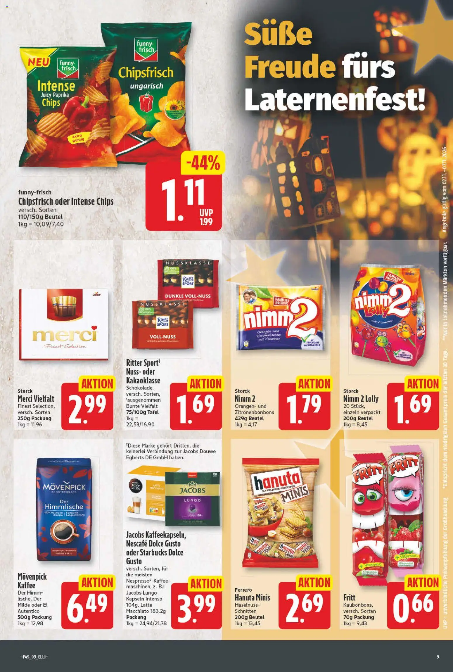 Elli Markt Prospekt – gültig ab 02.11.2026 | Seite: 9 | Produkte: Kaffee, Funny frisch, Orangen, Paprika