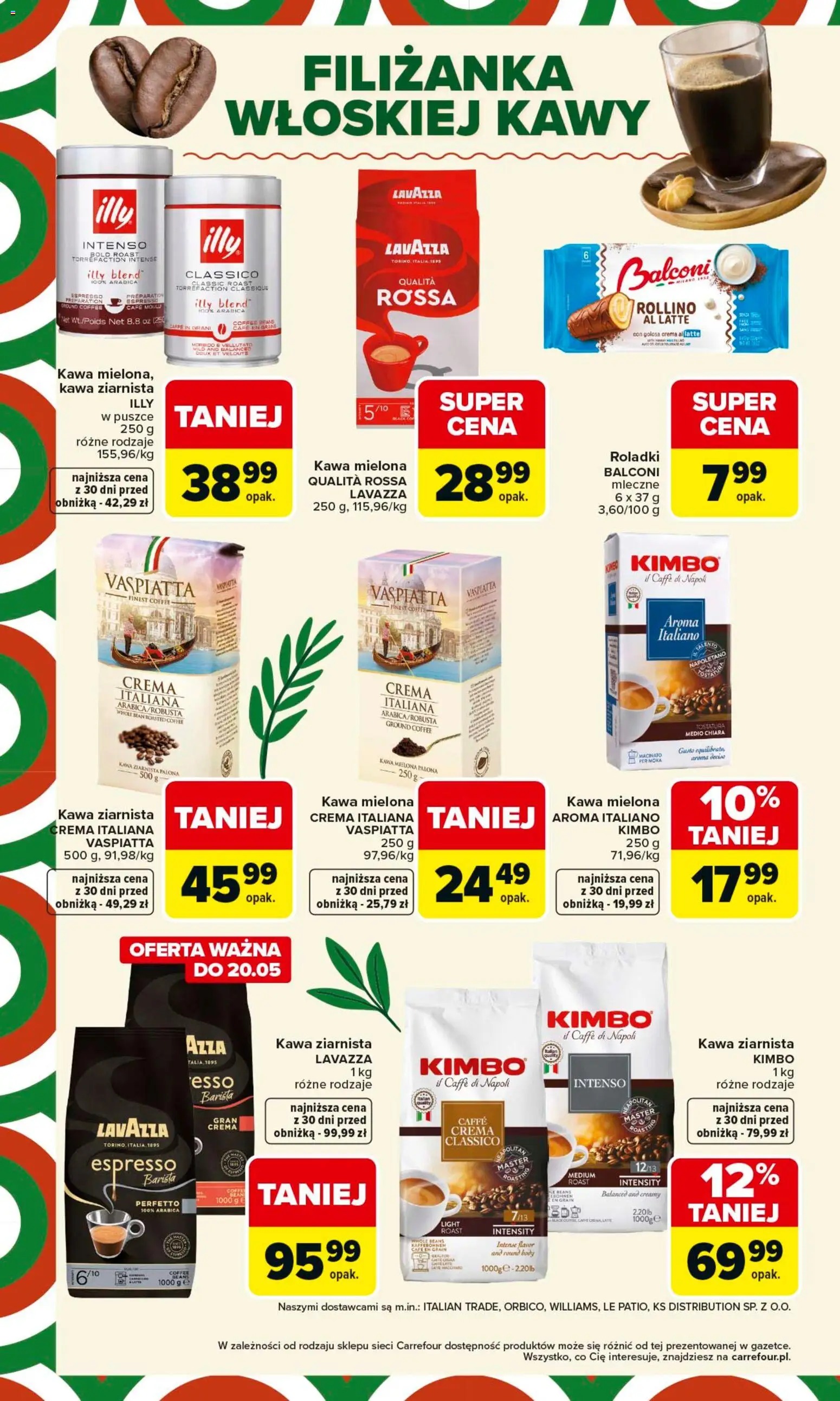 Carrefour gazetka - Kuchnia włoska od 18.05.2026 | Strona: 12 | Produkty: Lavazza crema, Kawa ziarnista, Kawa, Body