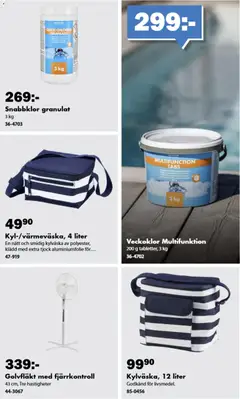 Biltema erbjudanden - Förhandsvisning av reklamblad från butik Biltema aktuell från 01.06.2026 | Sida: 9 | Produkter: Fjärrkontroll, Golvfläkt, Kylväska