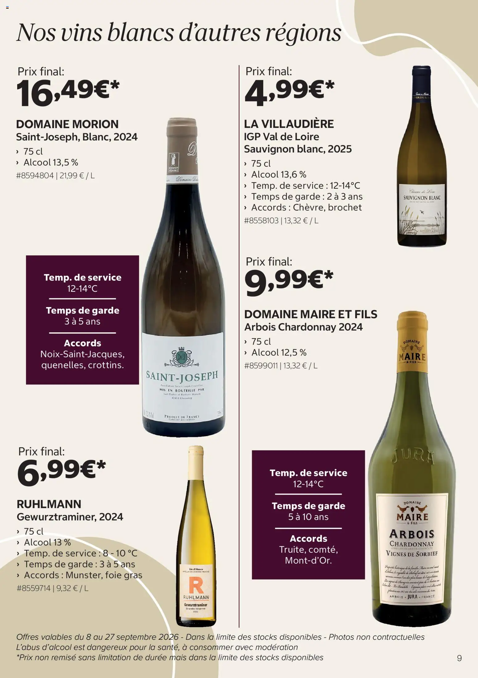 {H1} | Page: 9 | Produits: Gewurztraminer, Mais, Foie gras, Bouteille