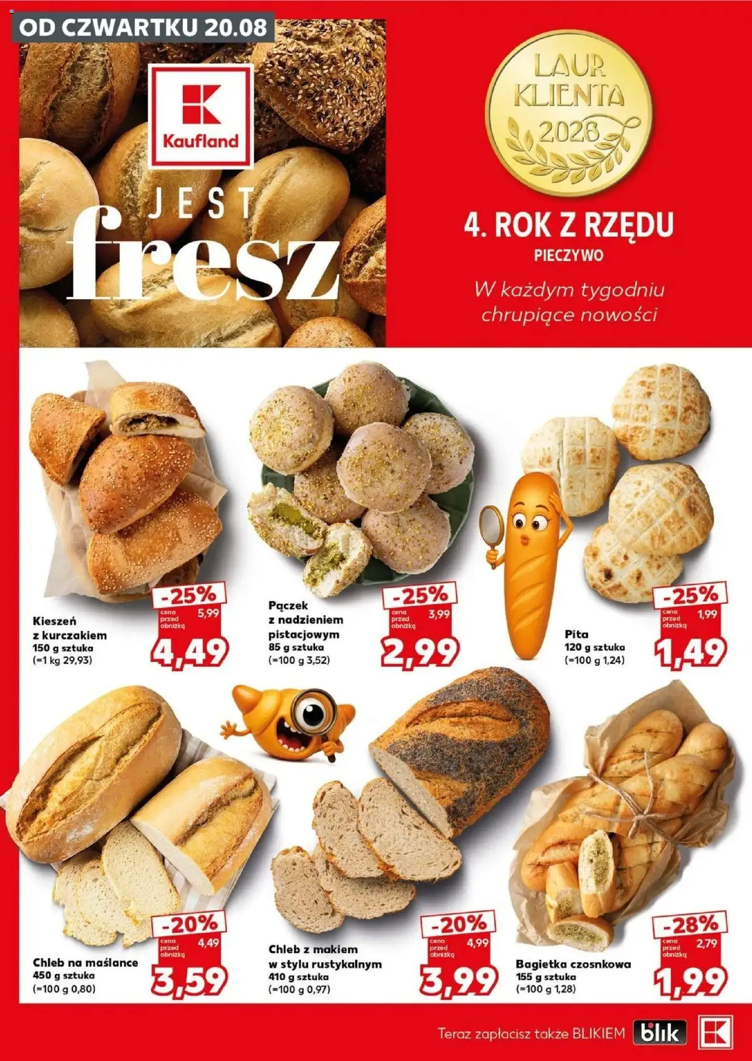 Kaufland gazetka - Super Sobota od 22.08.2026 - od jutra PDF | Strona: 14 | Produkty: Chleb na maślance, Pączek, Chleb, Pita