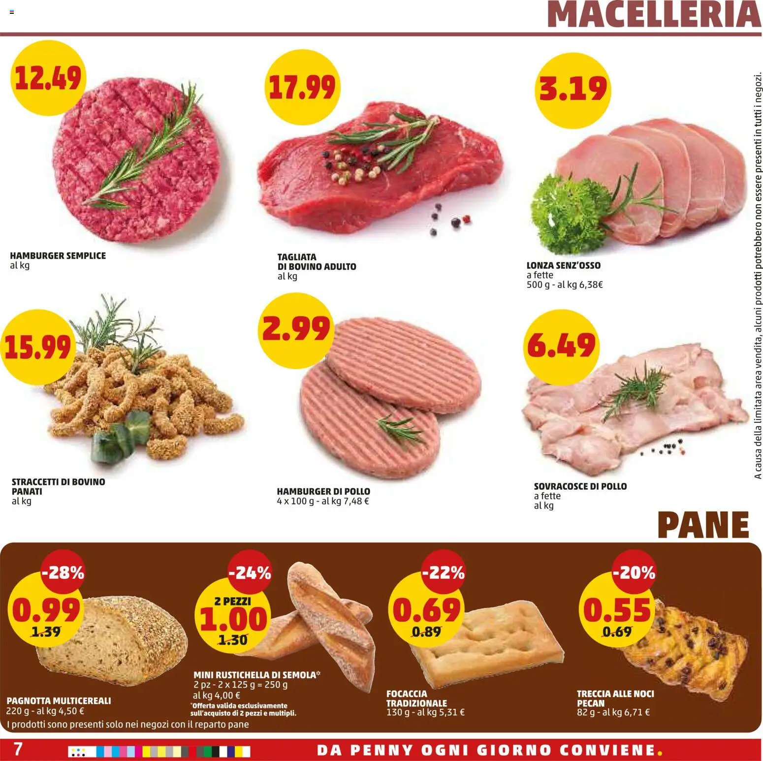 Volantino PENNY del 16/07/2026 | Pagina: 7 | Prodotti: Pollo, Maiale, Manzo, Hamburger