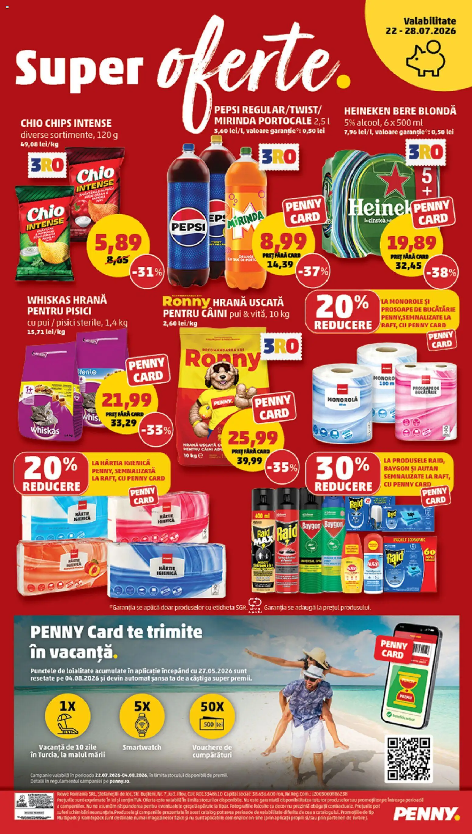 Noul catalog PENNY – valabil de la 22.07.2026 | Pagină: 20 | Produse: Whiskas, Prosoape de bucătărie, Hrană pentru pisici, Bere