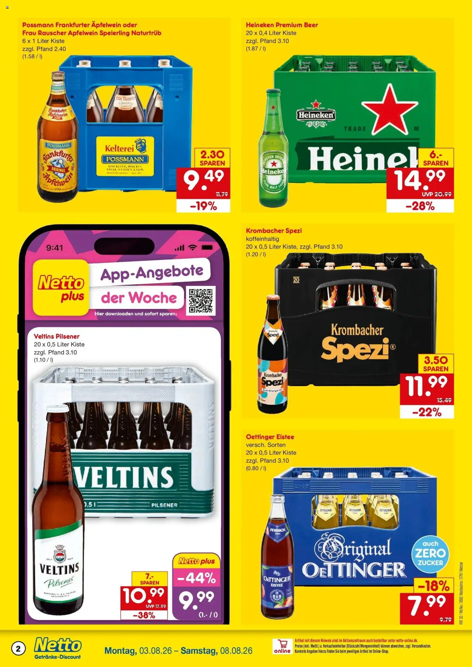 Netto Marken-Discount Prospekt Wetzlar-Naunheim – gültig ab 03.08.2026 | Seite: 2 | Produkte: Oettinger, Heineken, Zucker, Zitrone