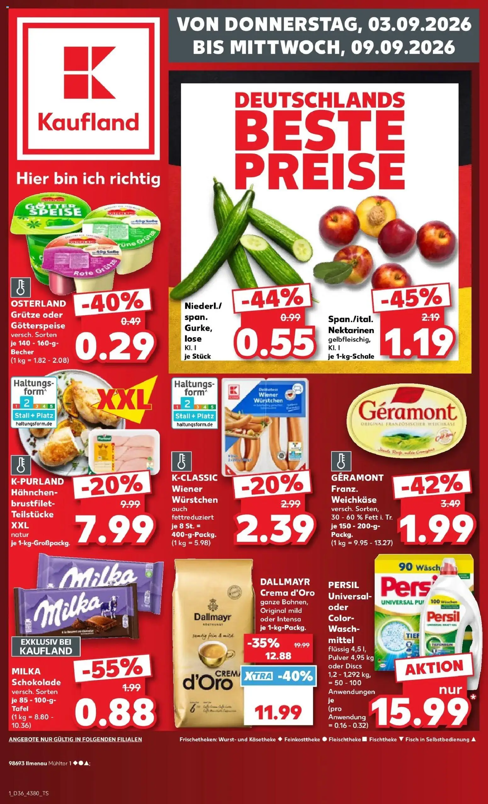 Prospekt Kaufland ab 31.08.2026 » Angebote Online zum Blättern | Seite: 10 | Produkte: Nektarinen, Schokolade, Dallmayr, Persil
