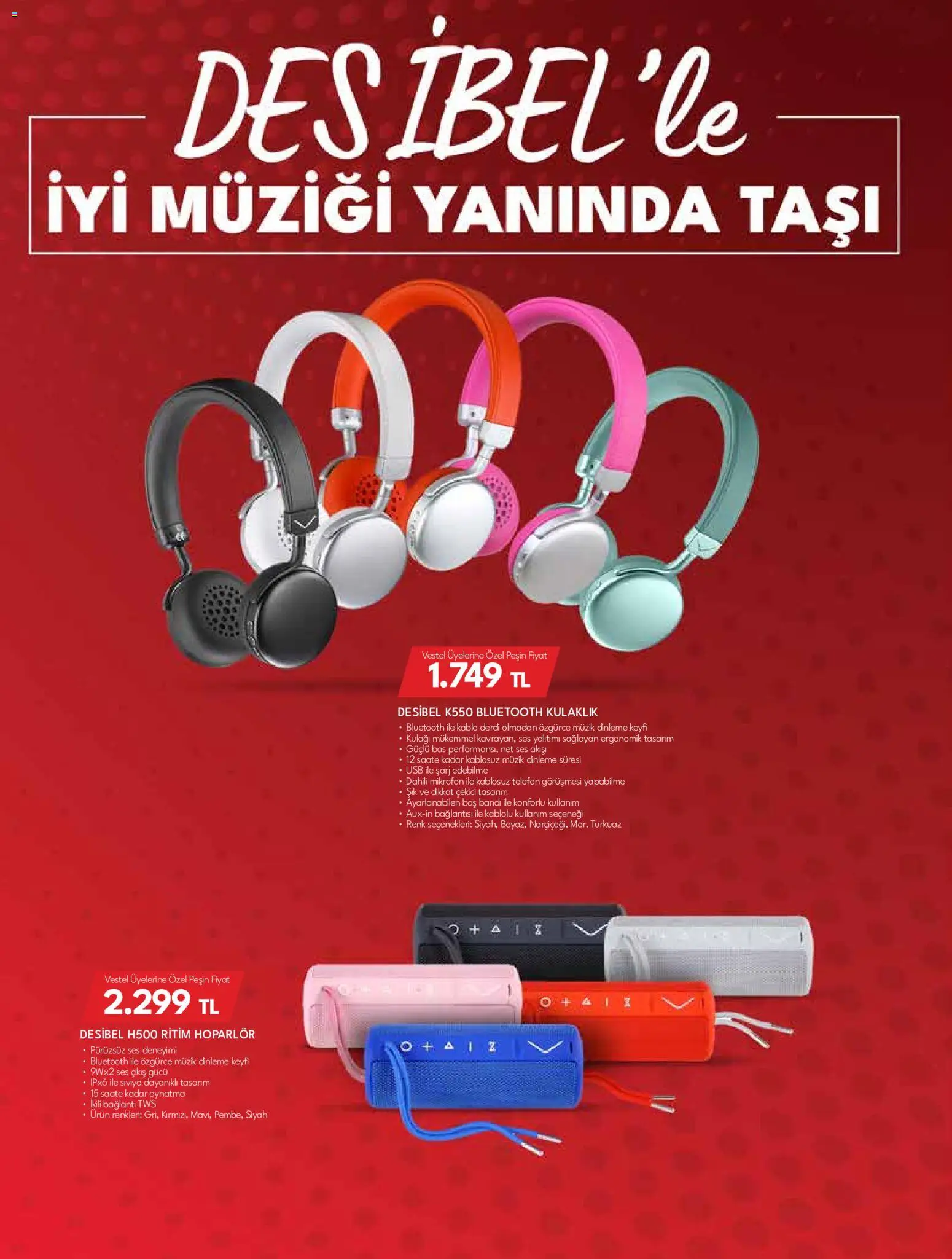 Vestel - Mobil ve Akıllı Ürünler - 01 Ağustos 2026 tarihinden itibaren geçerlidir | Sayfa: 10 | Ürünler: Telefon, Ses, Kulaklık, Mikrofon