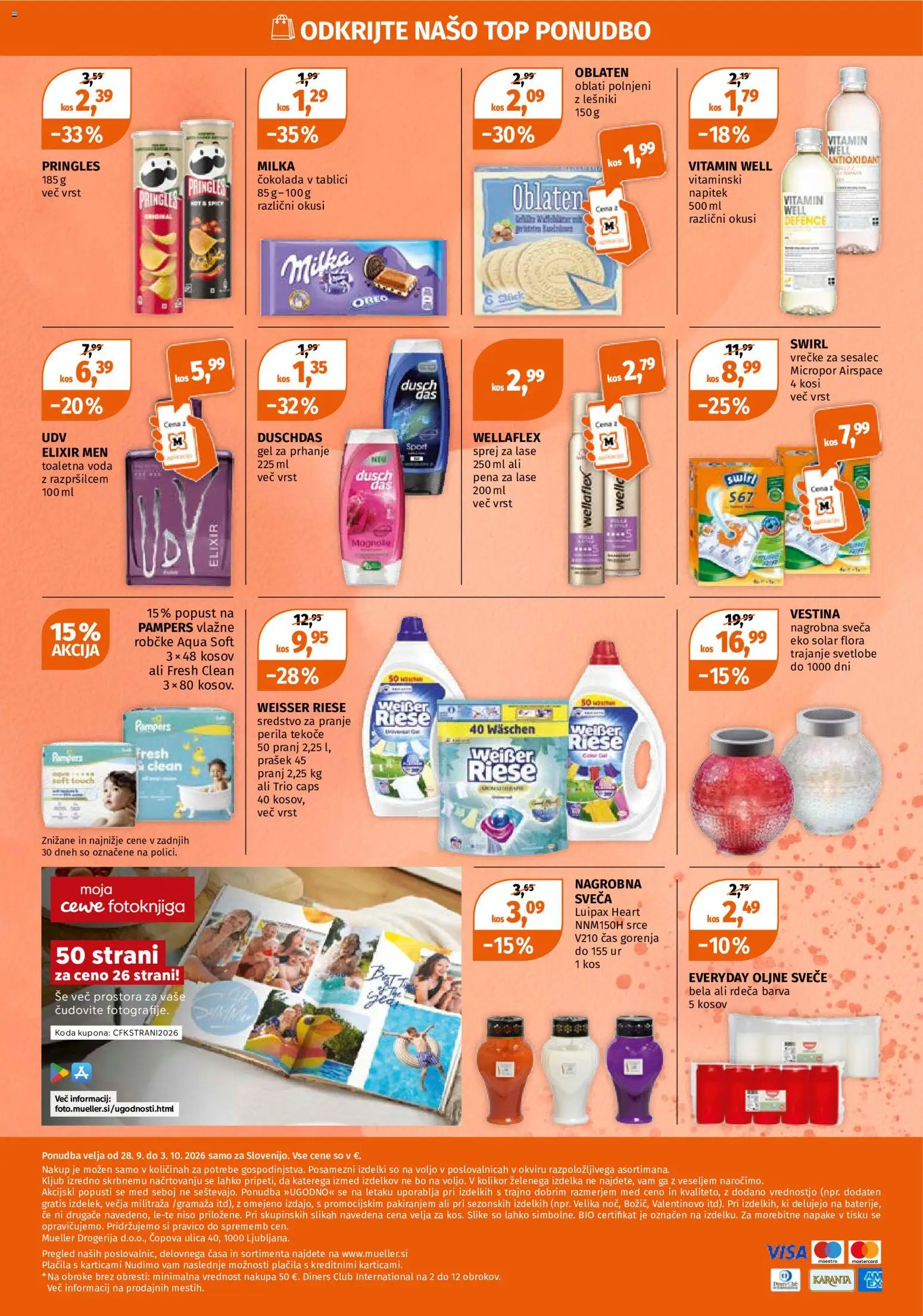 Novi Müller katalog ponudbe – veljaven od 28.09.2026 | Stran: 12 | Izdelki: Sprej za lase, Gel za prhanje, Voda, Toaletna voda