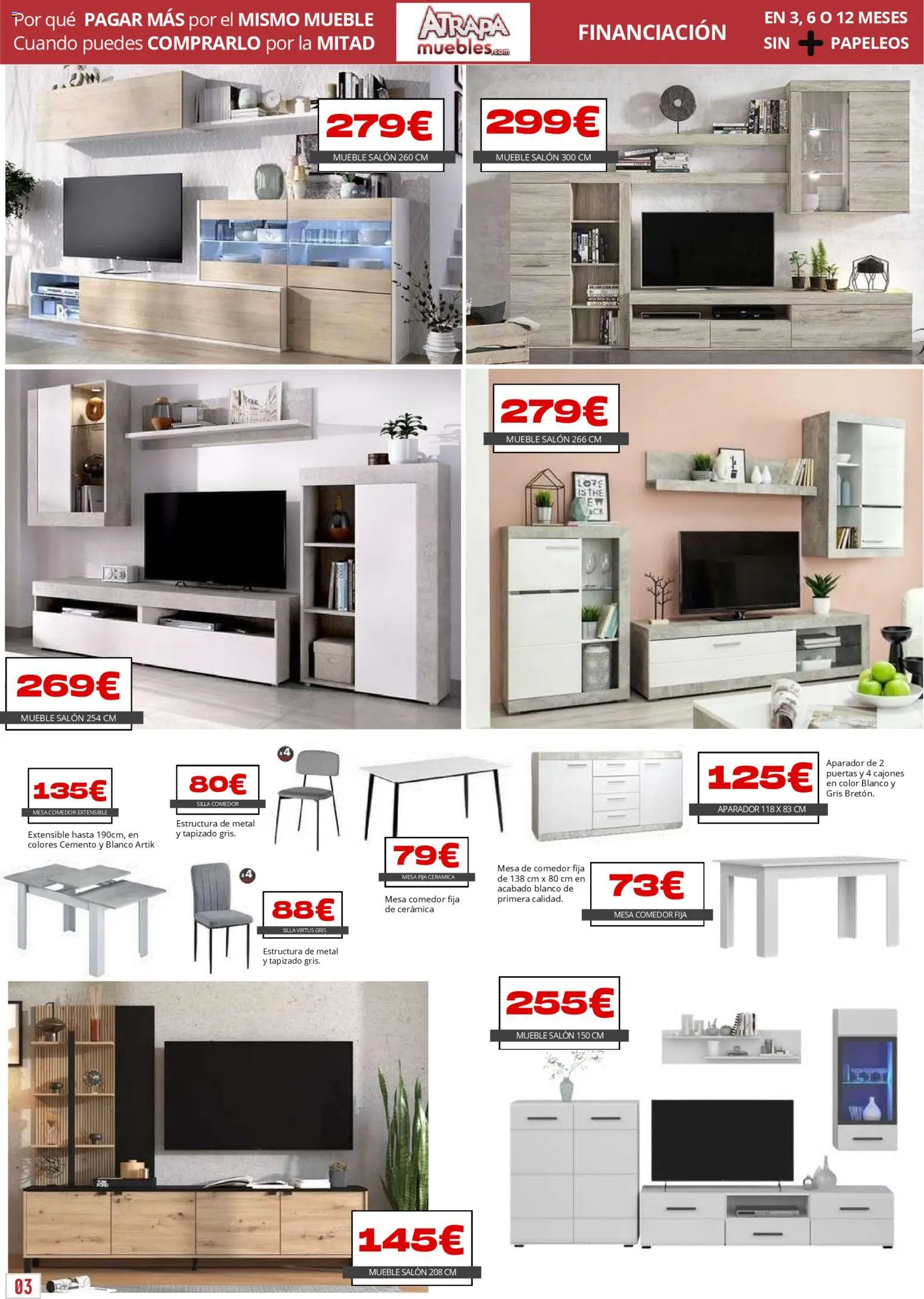 Atrapa Muebles folleto │ válido desde el 03.03.2026 | Página: 3 | Productos: Mesa, Silla, Aparador
