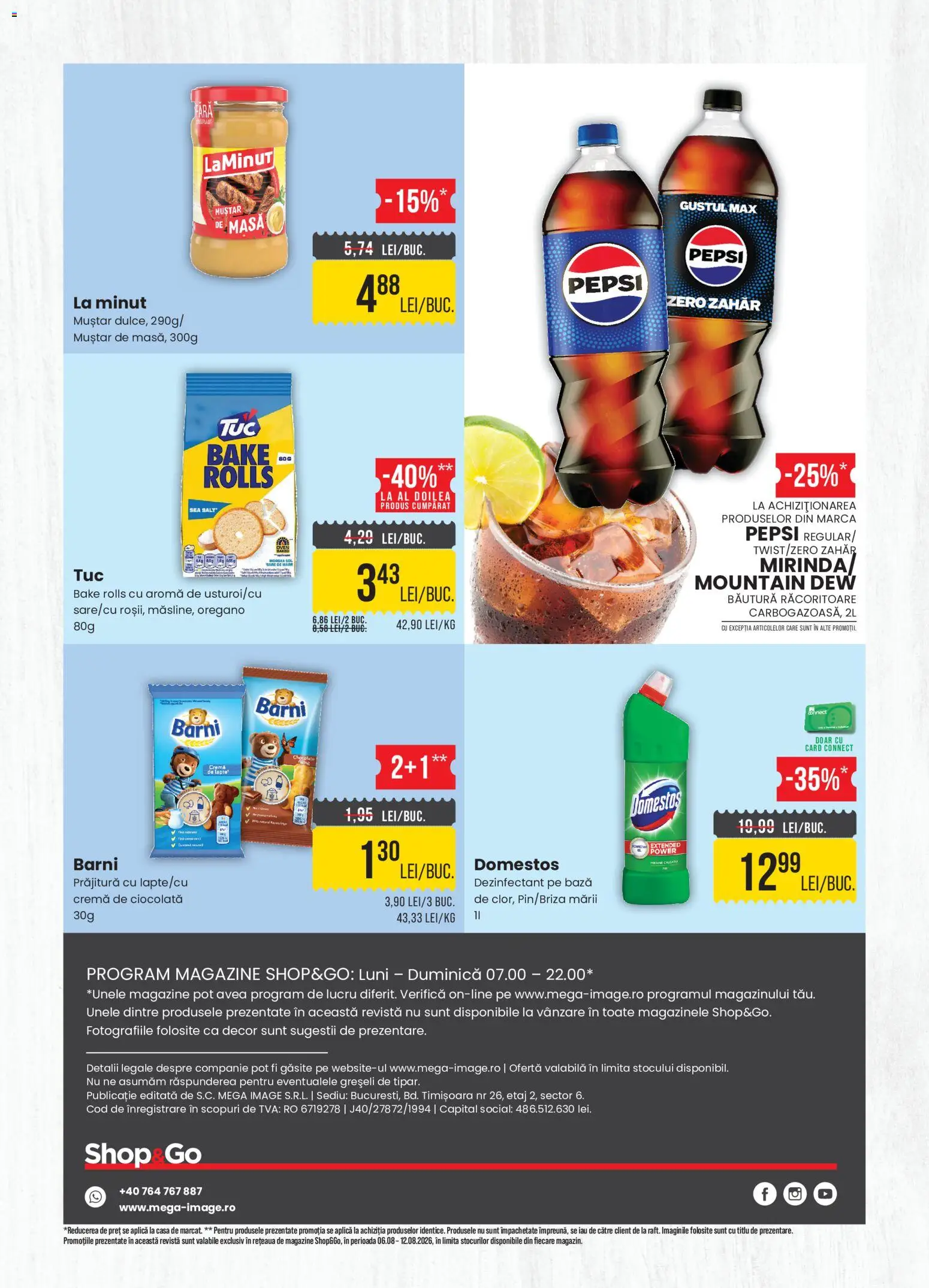 Noul catalog Mega Image – valabil de la 06.08.2026 | Pagină: 4 | Produse: Prăjitură, Ciocolată, Muștar, Zahăr