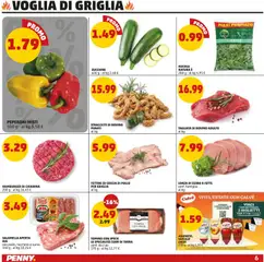 Anteprima del volantino PEPERONI MISTI, 500 g - al kg 3,58 € valido a partire dal 13/08/2026 | Pagina: 6 | Prodotti: Bovino, Rucola, Tacchino, Hamburger