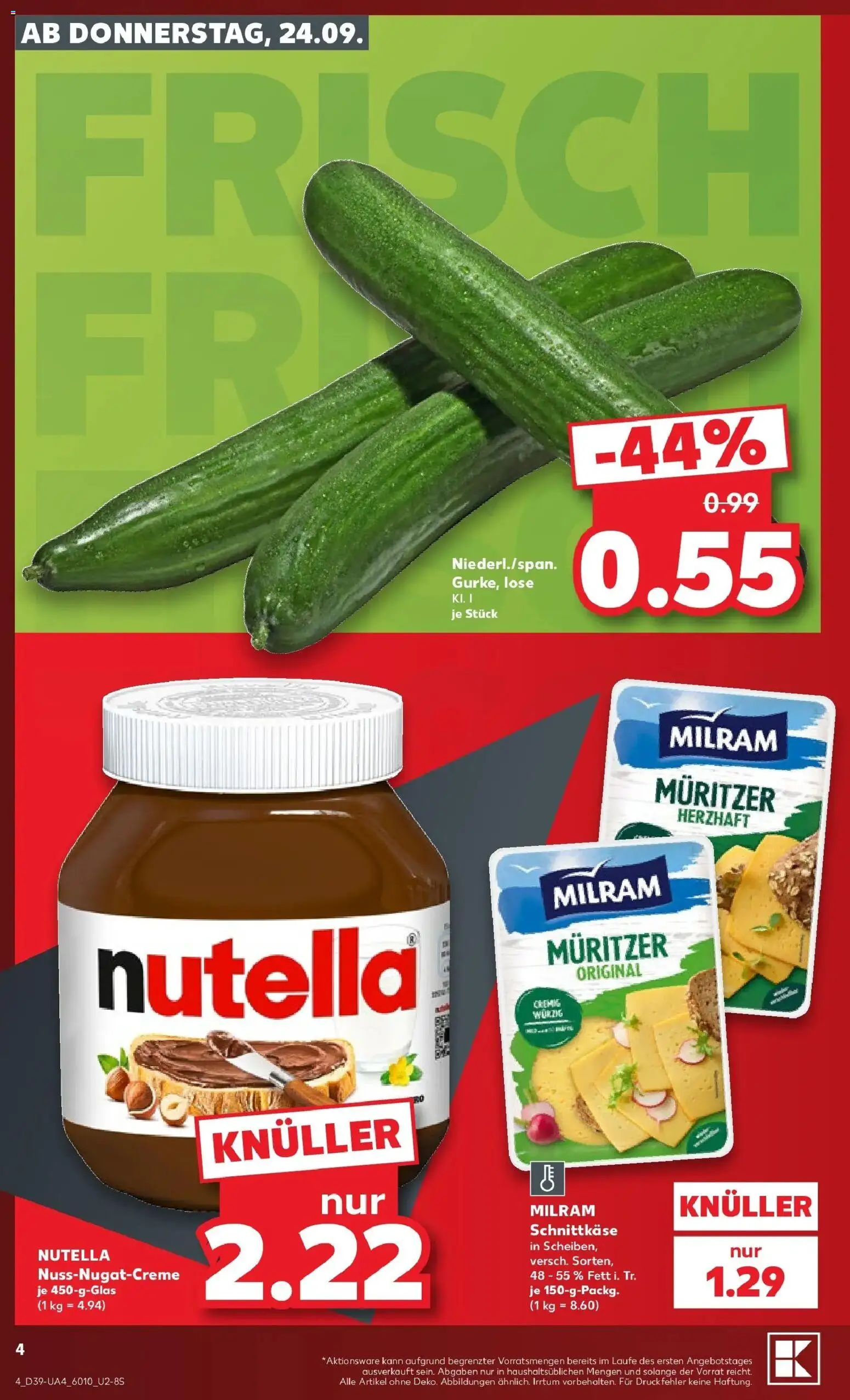 Prospekt Kaufland ab 21.09.2026 » Angebote Online zum Blättern | Seite: 16 | Produkte: Nutella, Milram