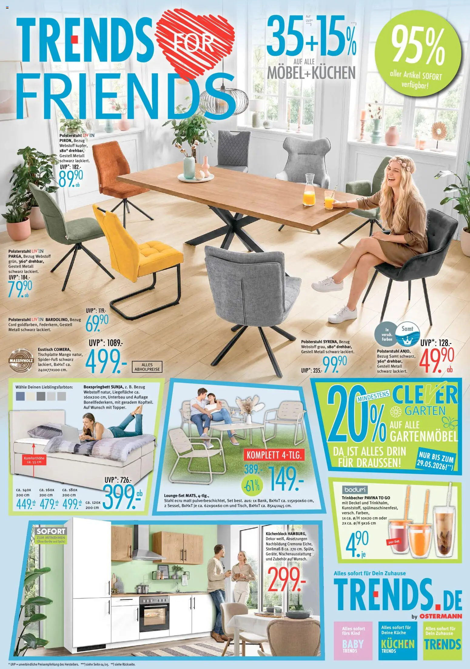 Trends Prospekt 	 – gültig ab 09.05.2026 | Seite: 1 | Produkte: Esstisch, Gartenmöbel, Küche, Mango
